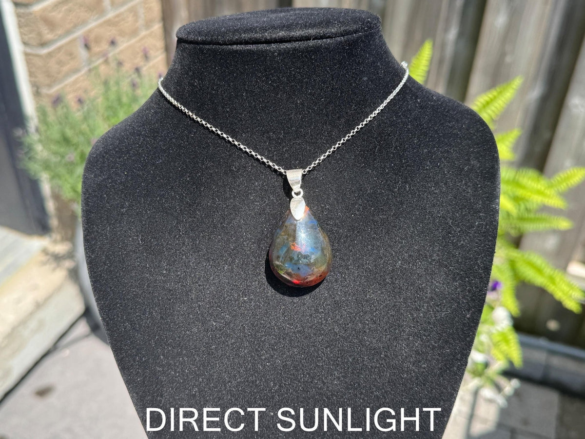 Dominican Blue amber Pendant - Larimar Creations