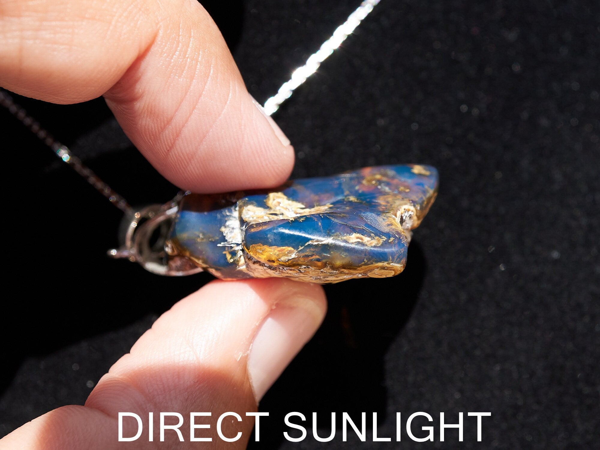 Dominican Blue Amber Pendant | 925 Silver - Larimar Creations