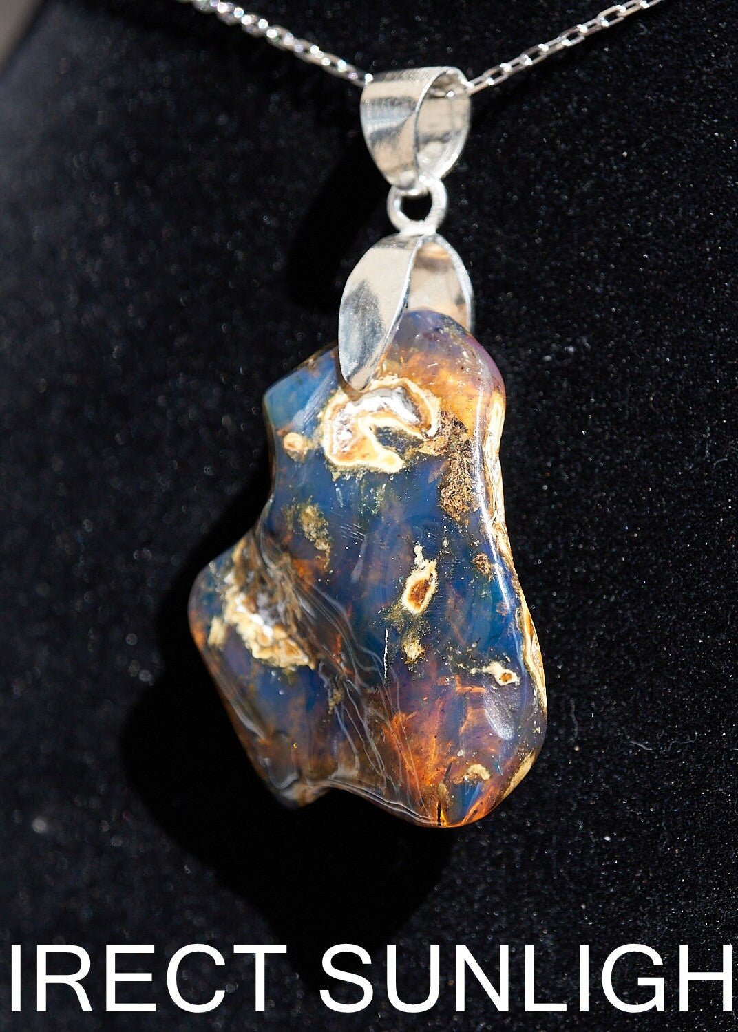 Dominican Blue Amber Pendant | 925 Silver - Larimar Creations