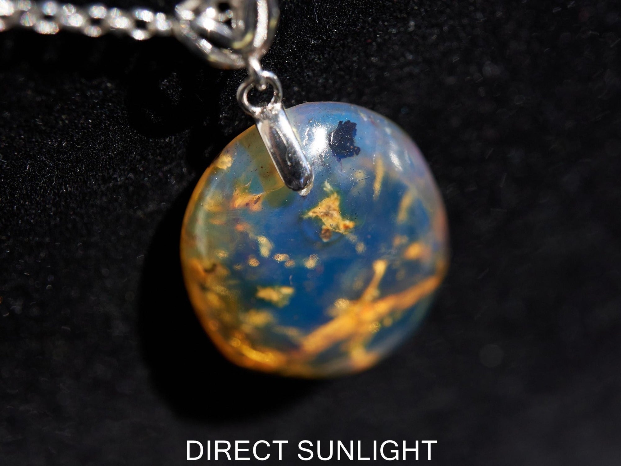Dominican Blue Amber Pendant – 925 Sterling Silver Necklace – Natural Blue Gemstone Jewelry – Handmade Amber Gift for Her, blue Amber teardr