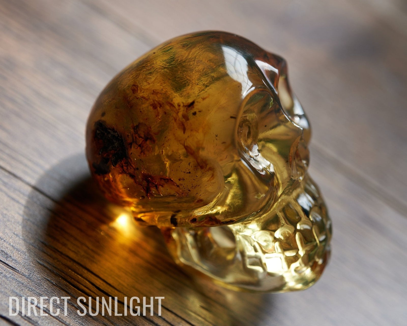 Dominican Blue Amber Skull - Handmade Natural Carving - Larimar Creations