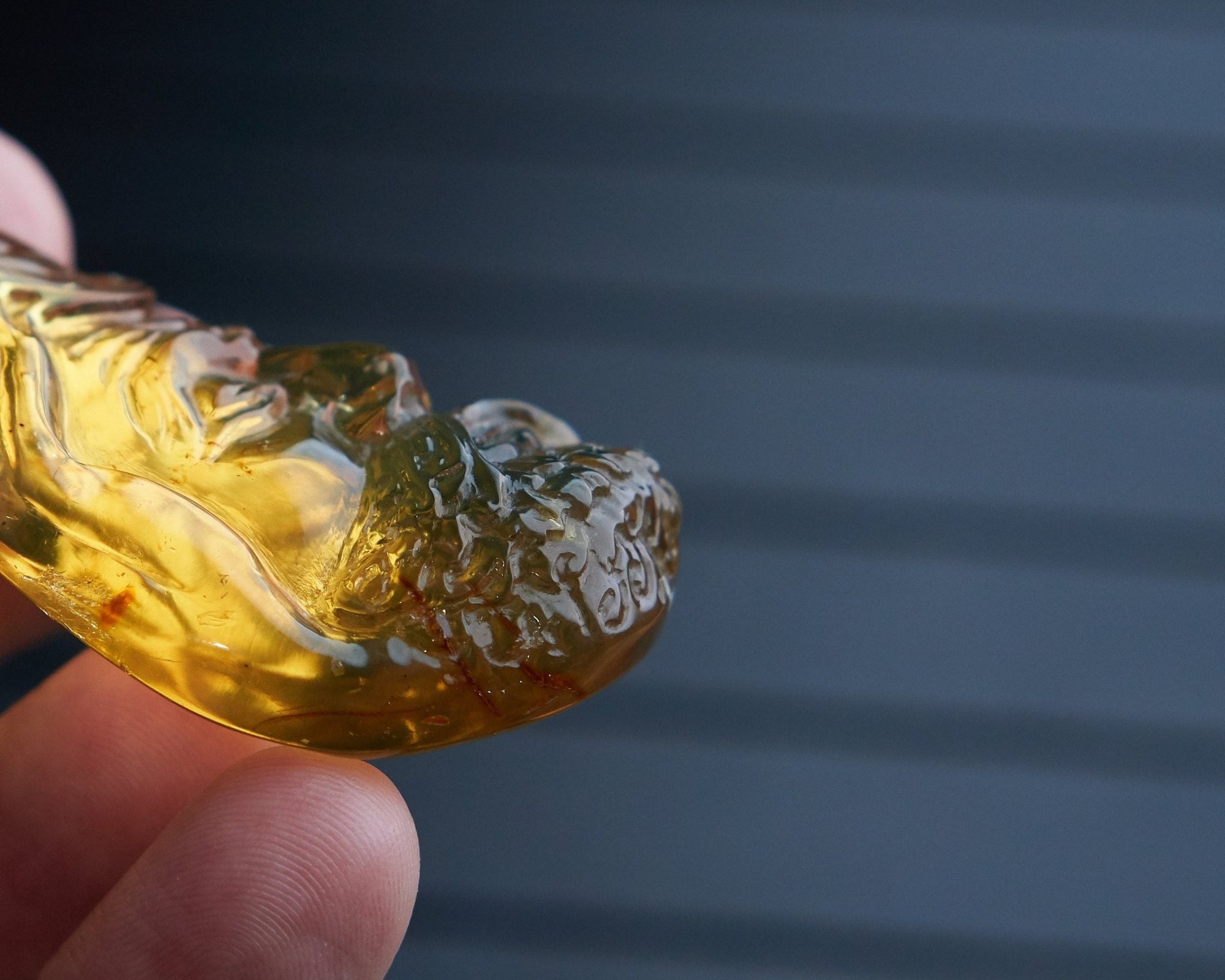 Dominican Blue &amp; Green Amber Dharma Pendant | Bead Necklace - Larimar Creations