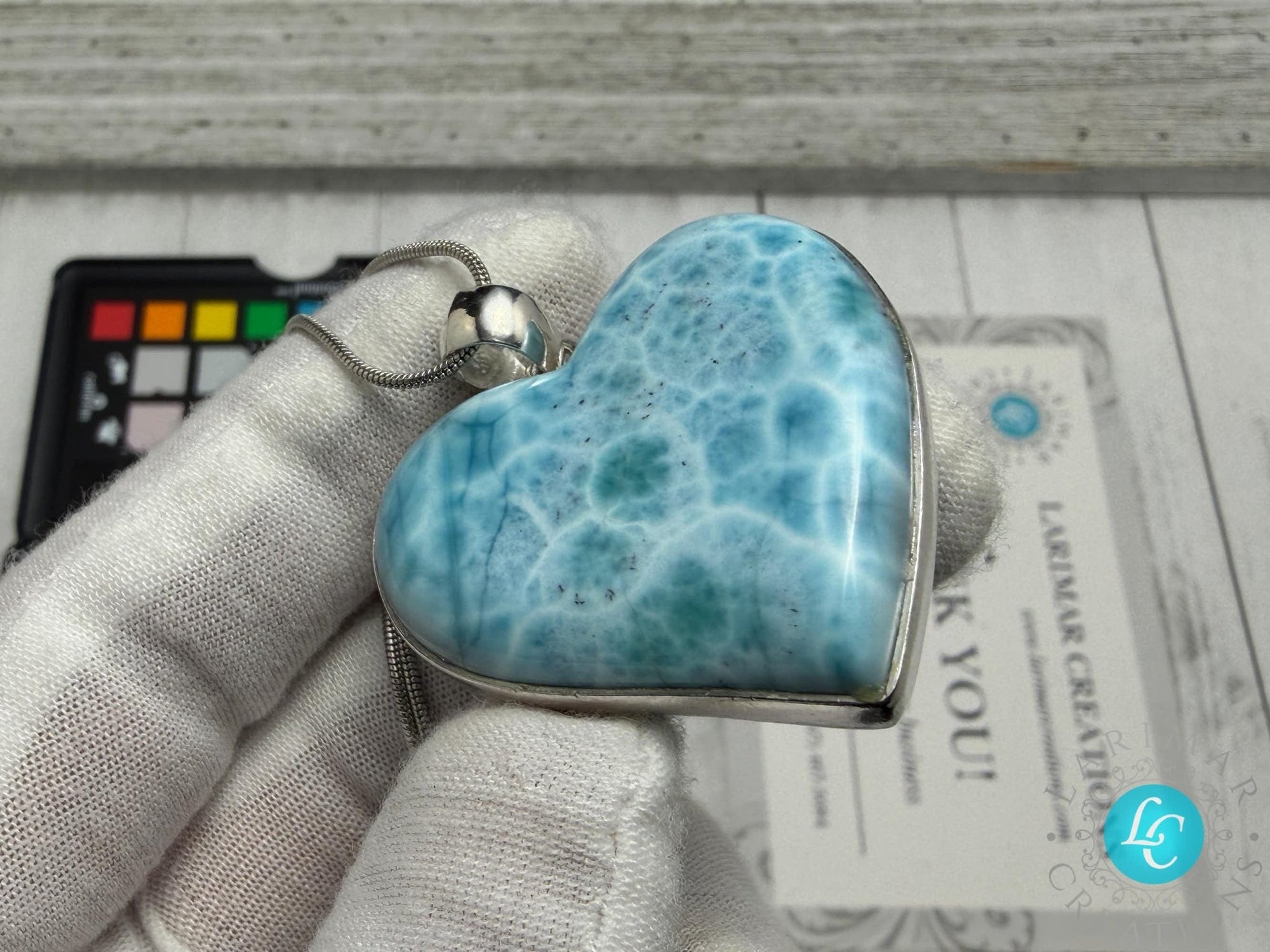 Dominican Larimar Heart Necklace - Larimar Creations