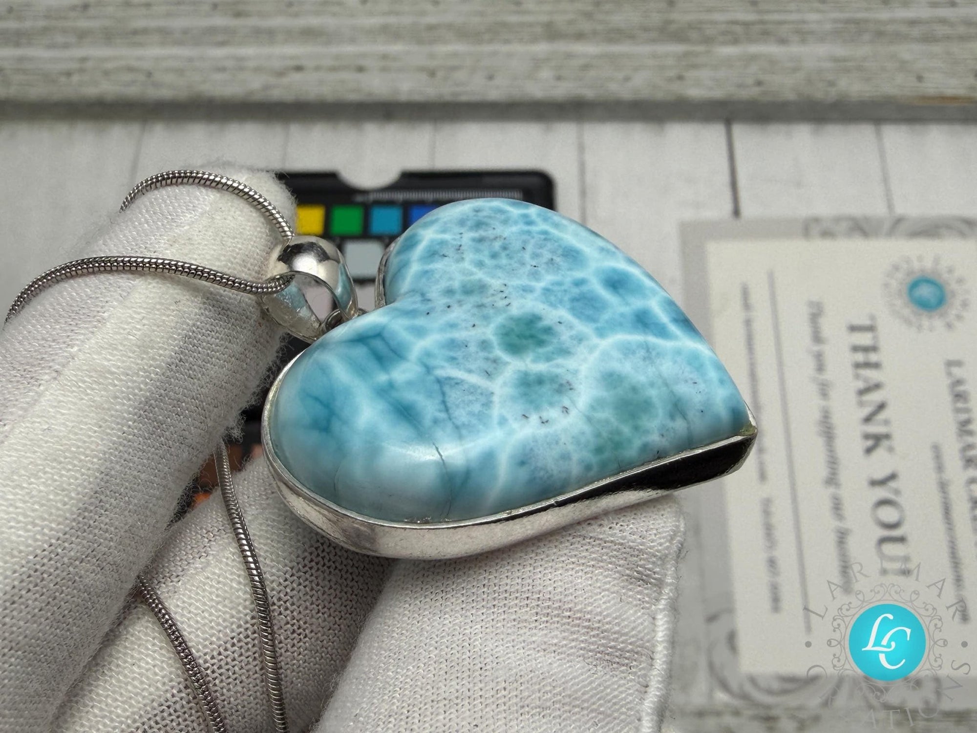 Dominican Larimar Heart Necklace - Larimar Creations