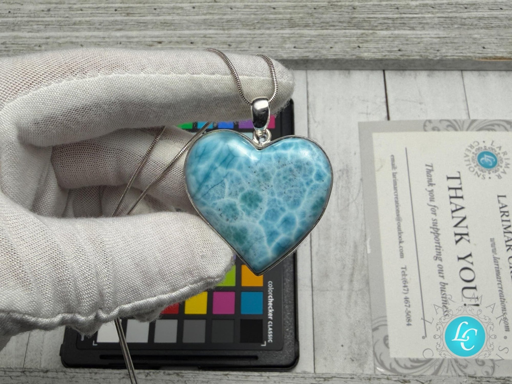 Dominican Larimar Heart Necklace - Larimar Creations