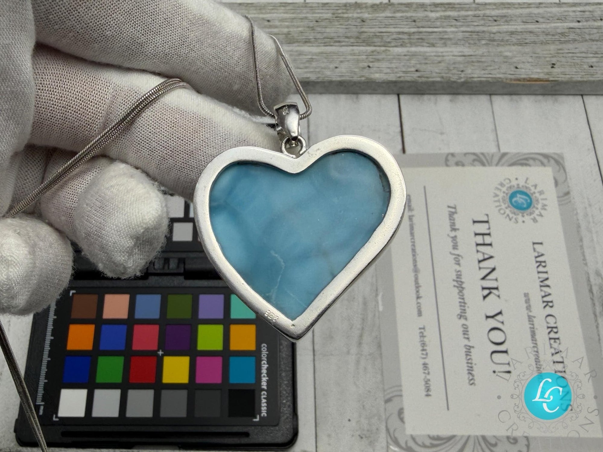Dominican Larimar Heart Necklace - Larimar Creations