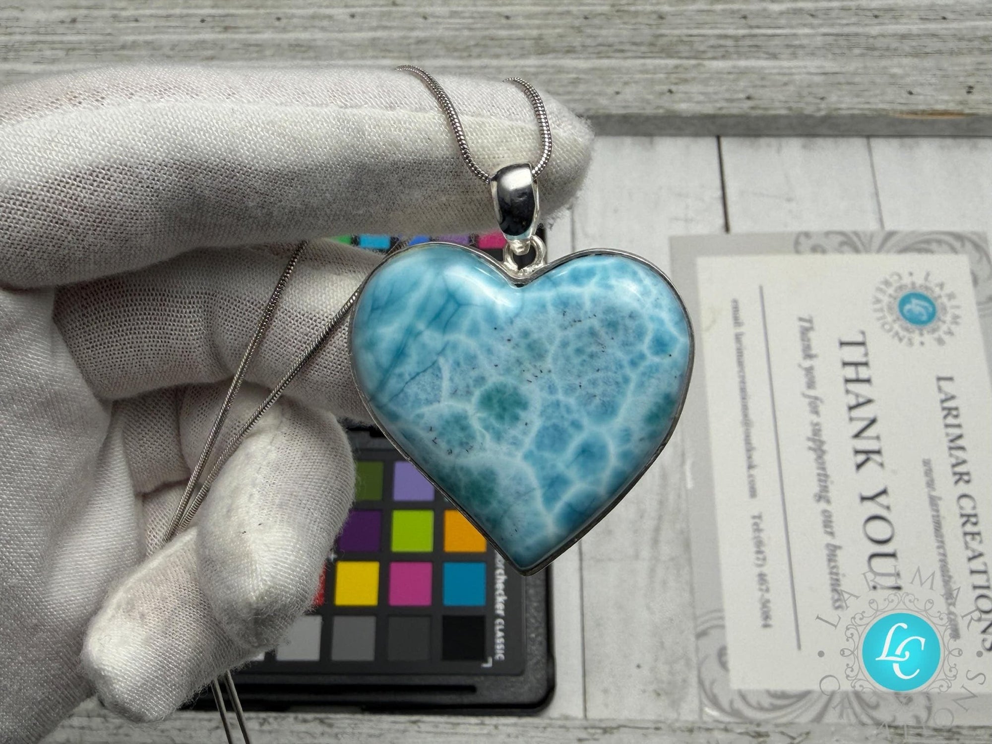 Dominican Larimar Heart Necklace - Larimar Creations