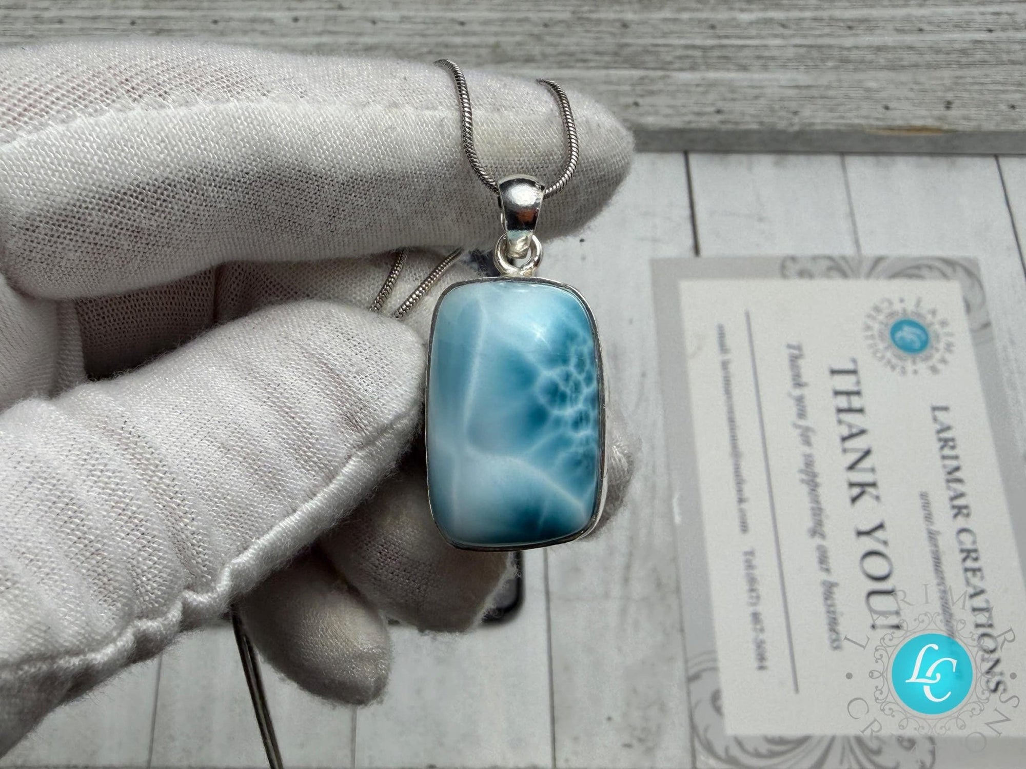 Dominican Larimar Pendant Necklace - Larimar Creations
