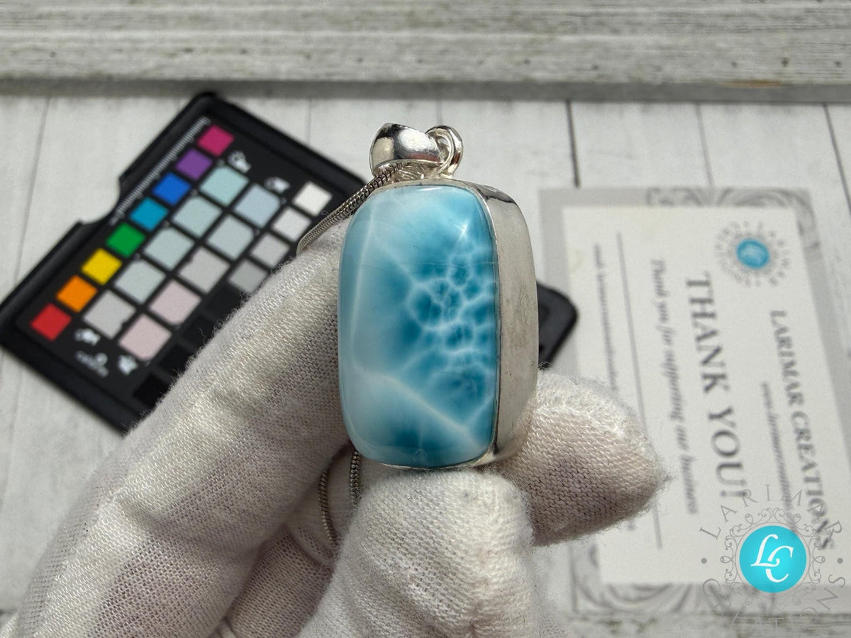 Dominican Larimar Pendant Necklace - Larimar Creations