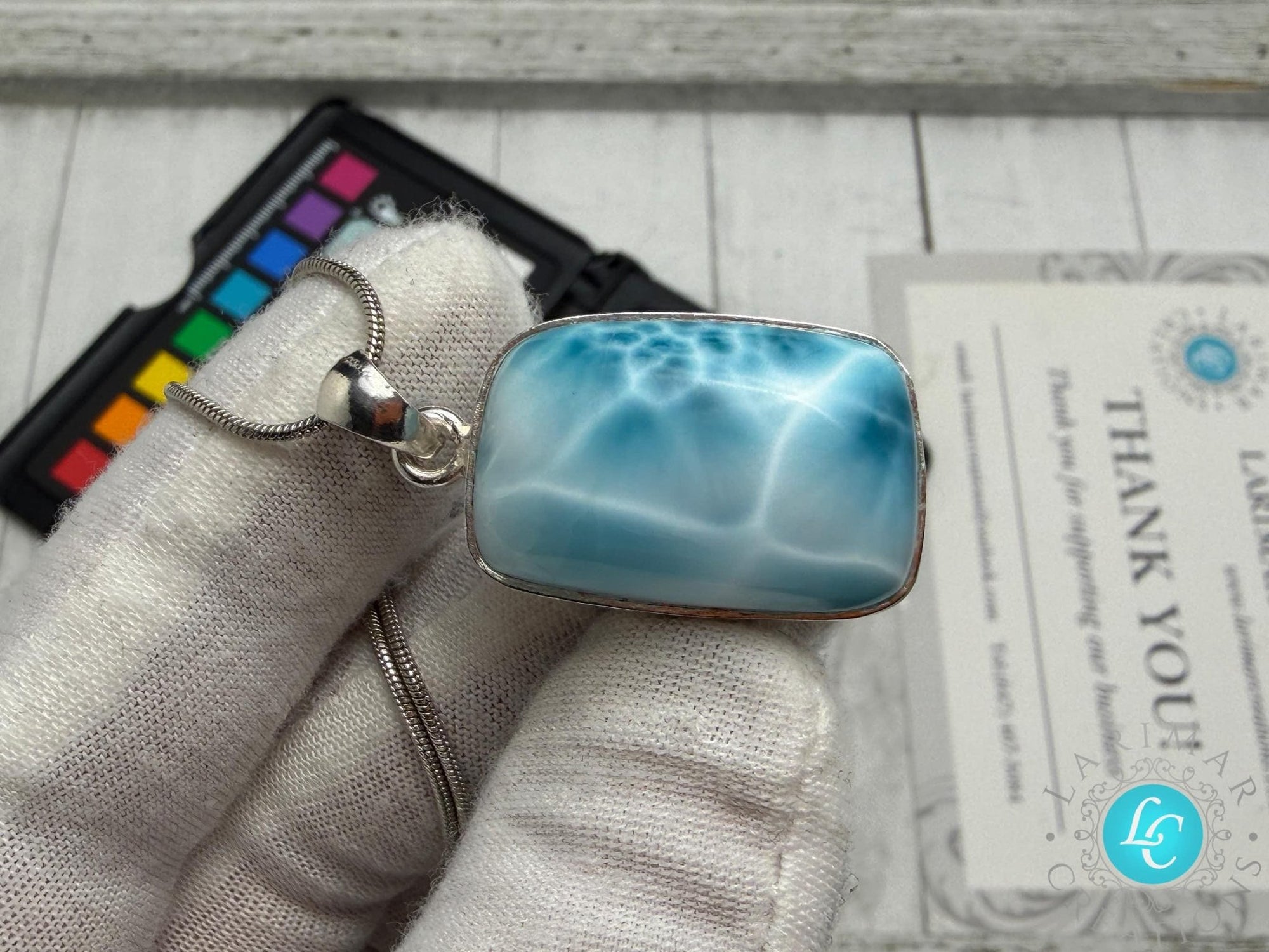 Dominican Larimar Pendant Necklace - Larimar Creations