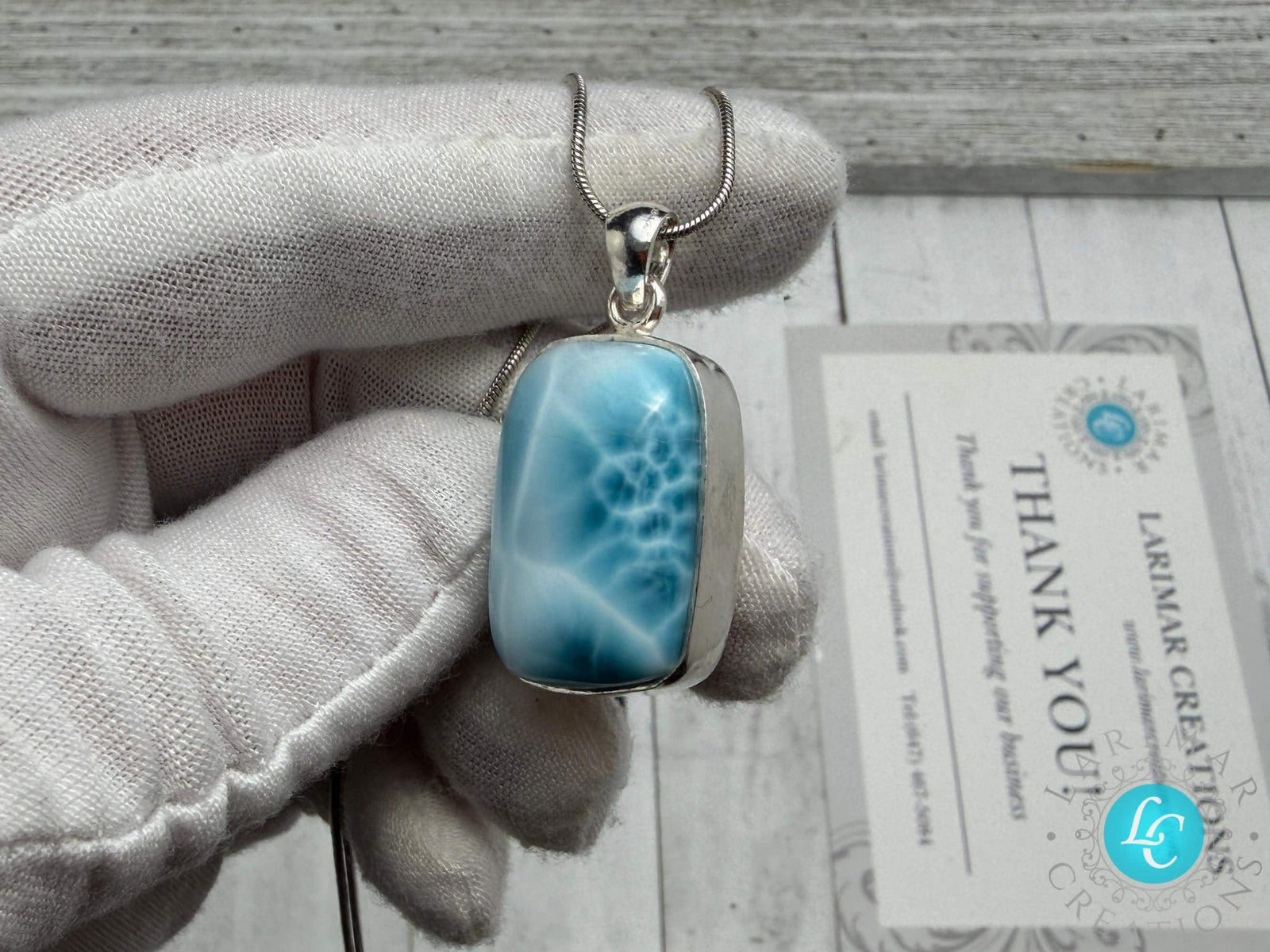 Dominican Larimar Pendant Necklace - Larimar Creations