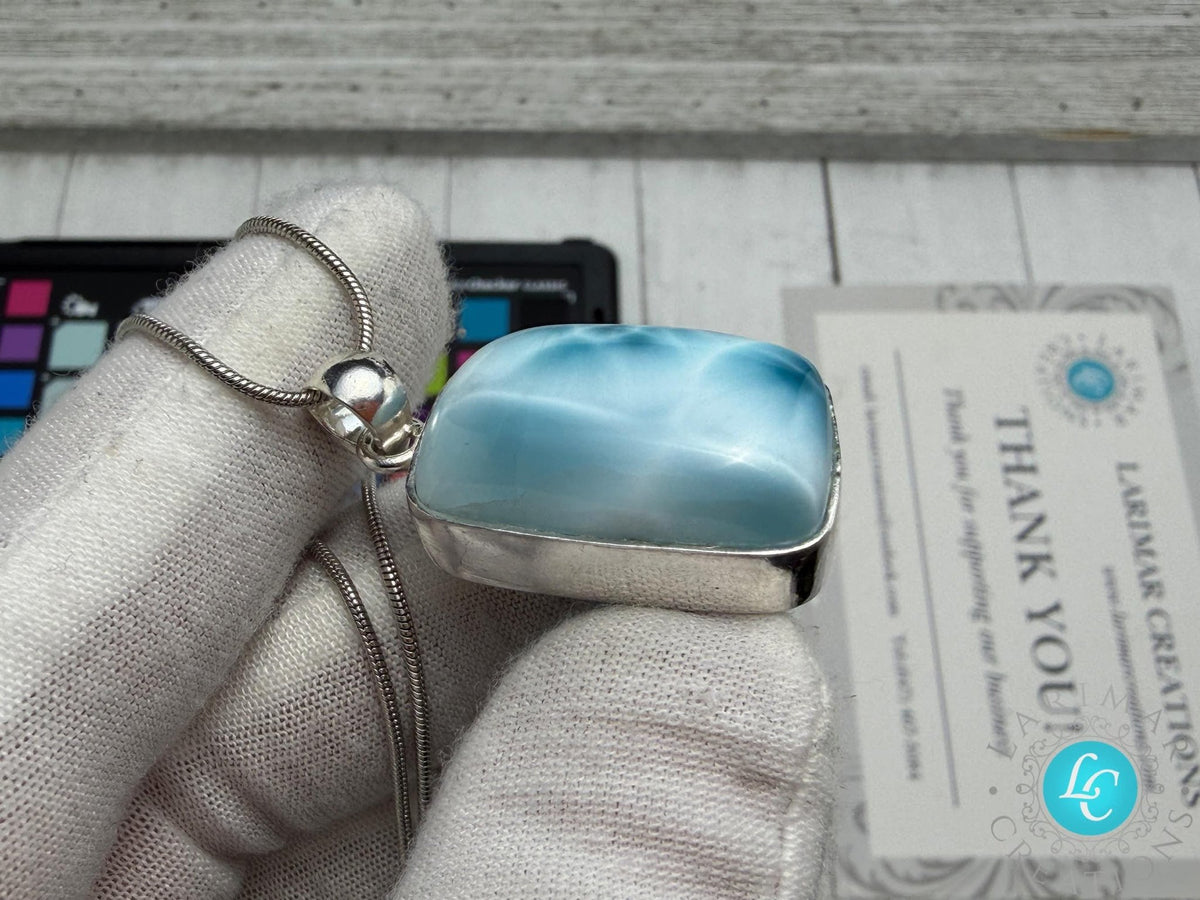Dominican Larimar Pendant Necklace - Larimar Creations