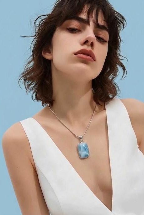 Dominican Larimar Pendant Necklace - Larimar Creations