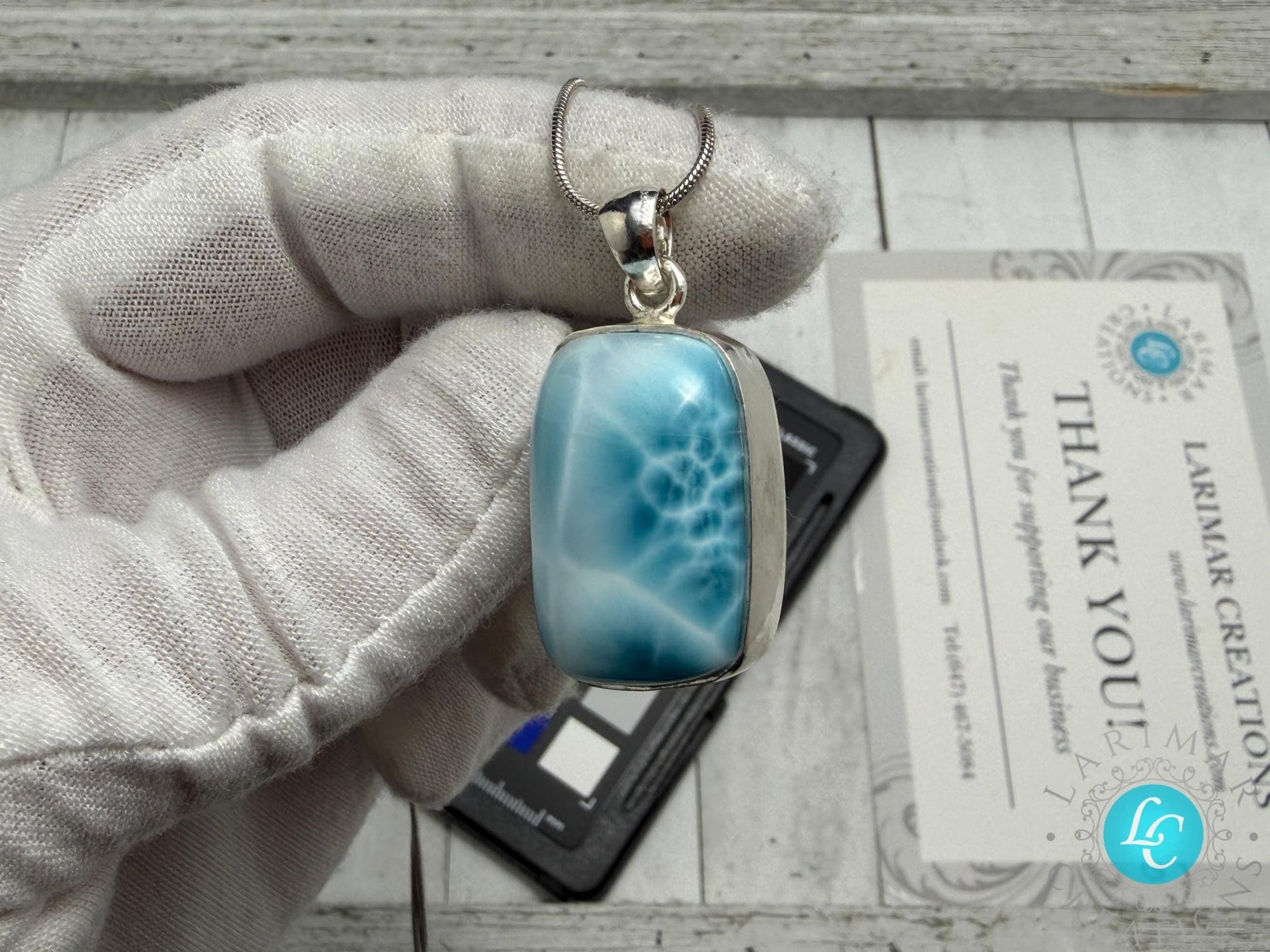 Dominican Larimar Pendant Necklace - Larimar Creations