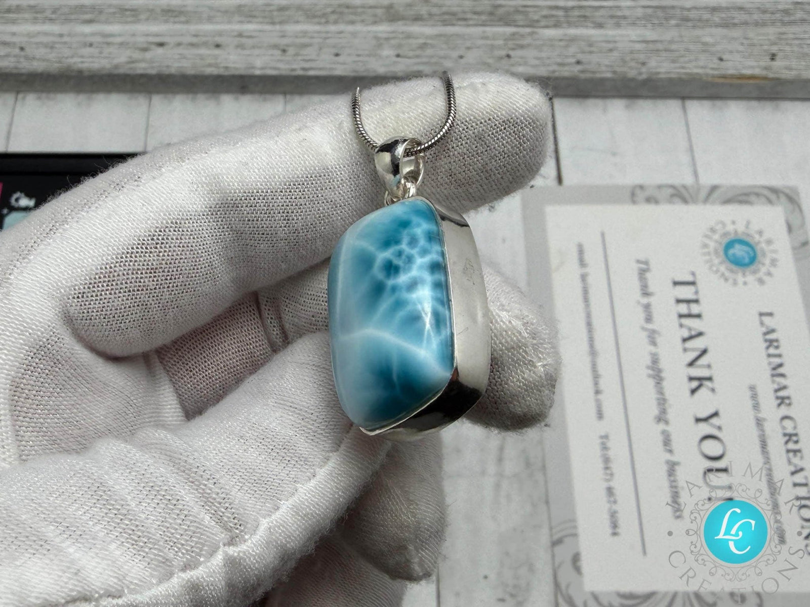 Dominican Larimar Pendant Necklace - Larimar Creations
