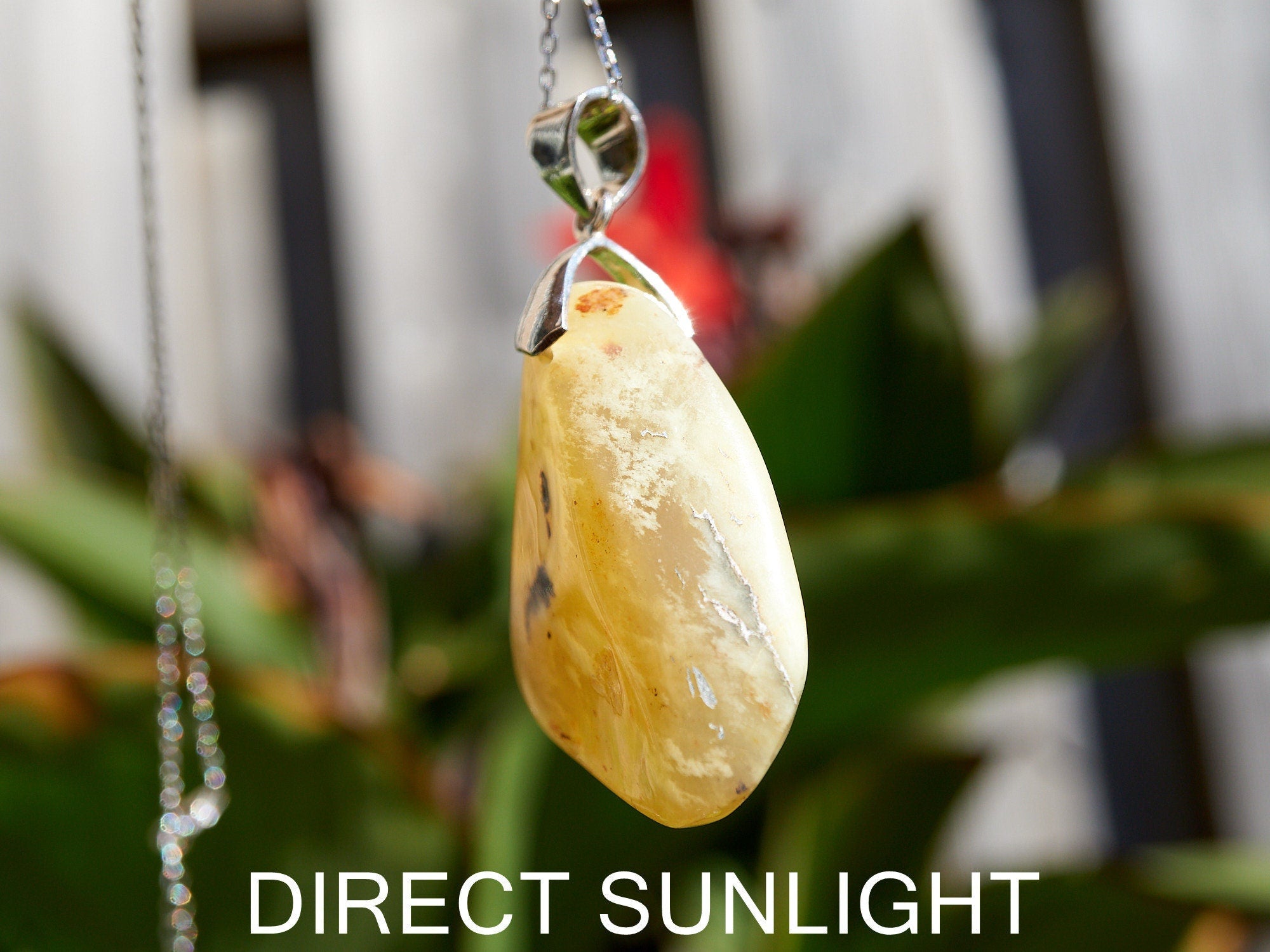 Dominican Natural Amber Pendant: Sterling Silver Gemstone - Larimar Creations