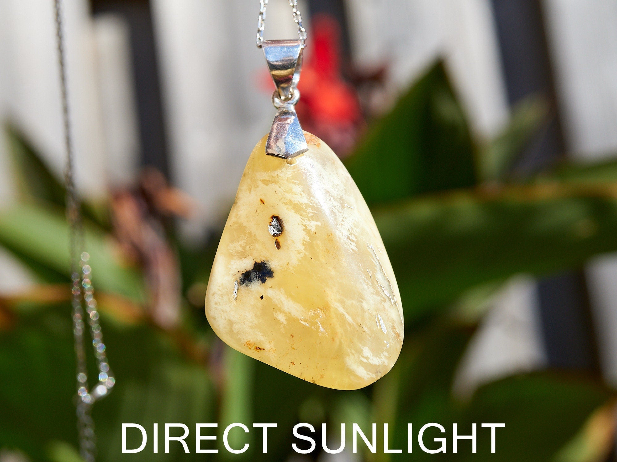 Dominican Natural Amber Pendant: Sterling Silver Gemstone - Larimar Creations