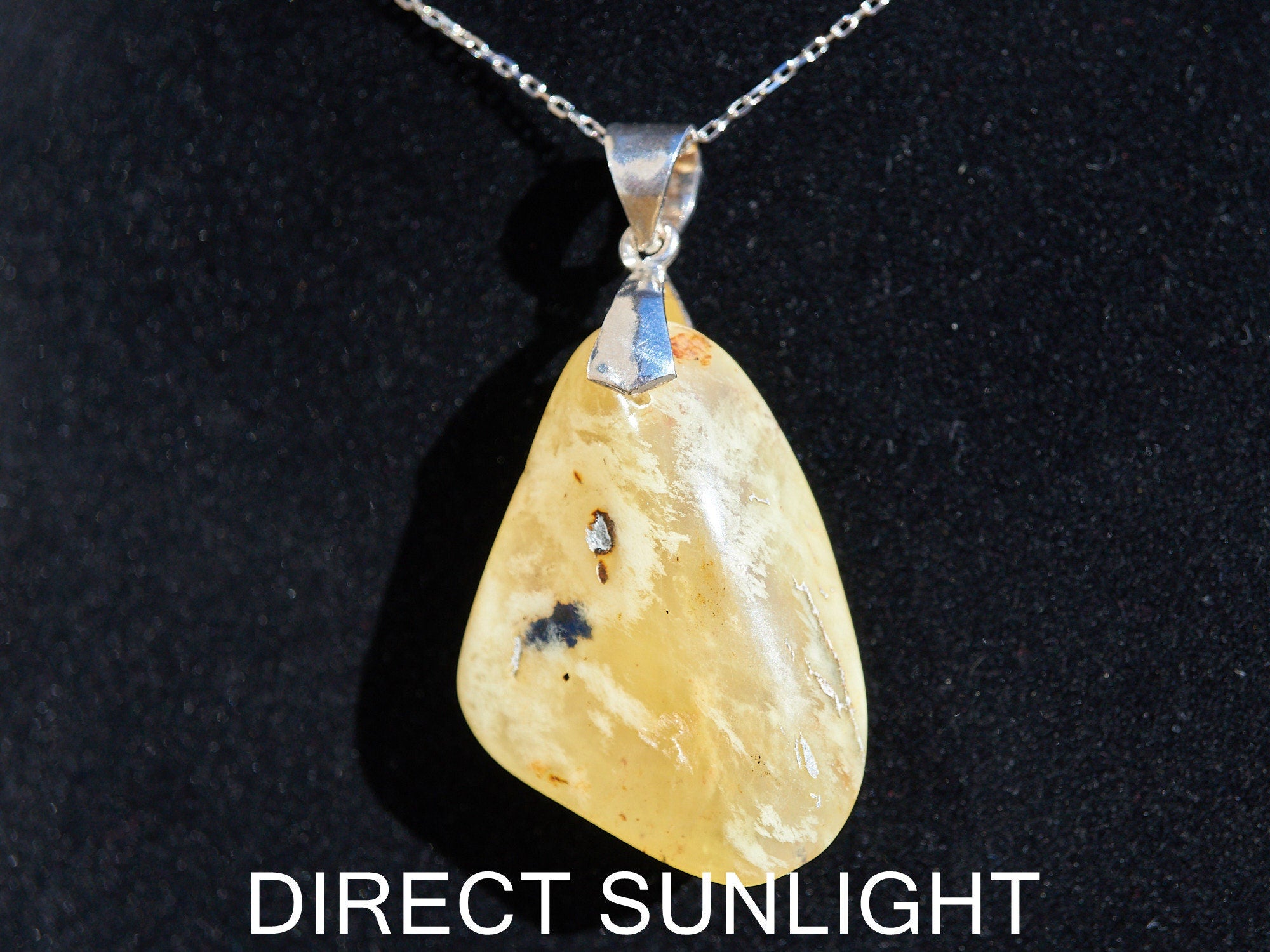 Dominican Natural Amber Pendant: Sterling Silver Gemstone - Larimar Creations