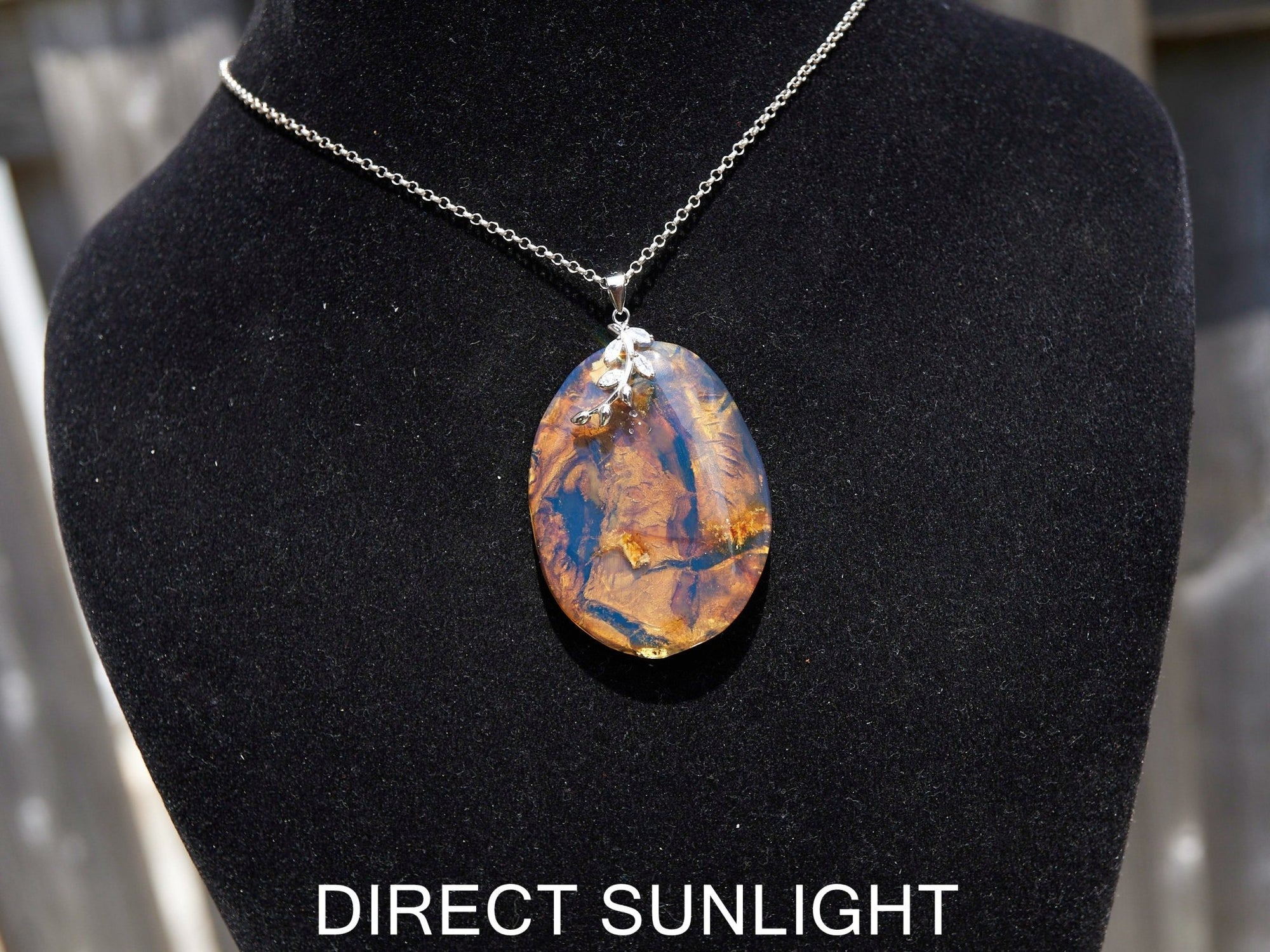 Genuine Dominican Blue Amber Jewelry with Bail in 925 Sterling Silver - Larimar Creations