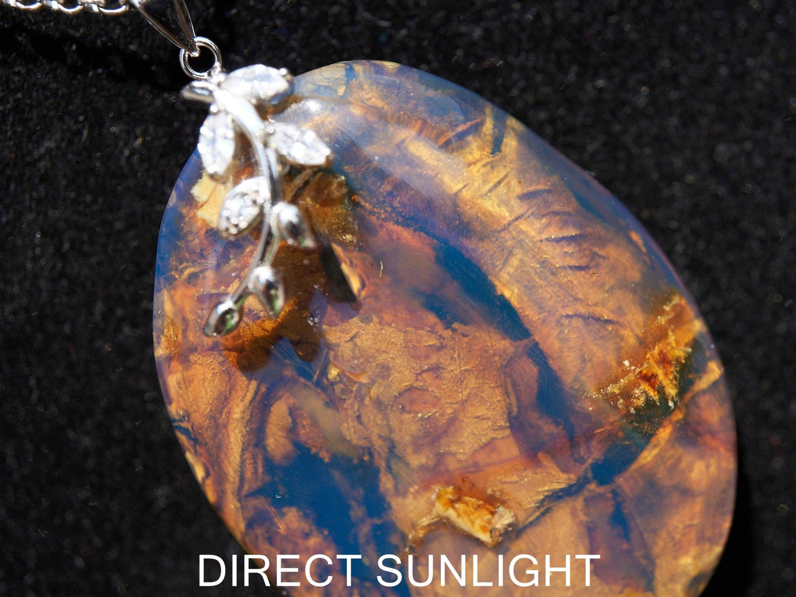 Genuine Dominican Blue Amber Jewelry with Bail in 925 Sterling Silver - Larimar Creations