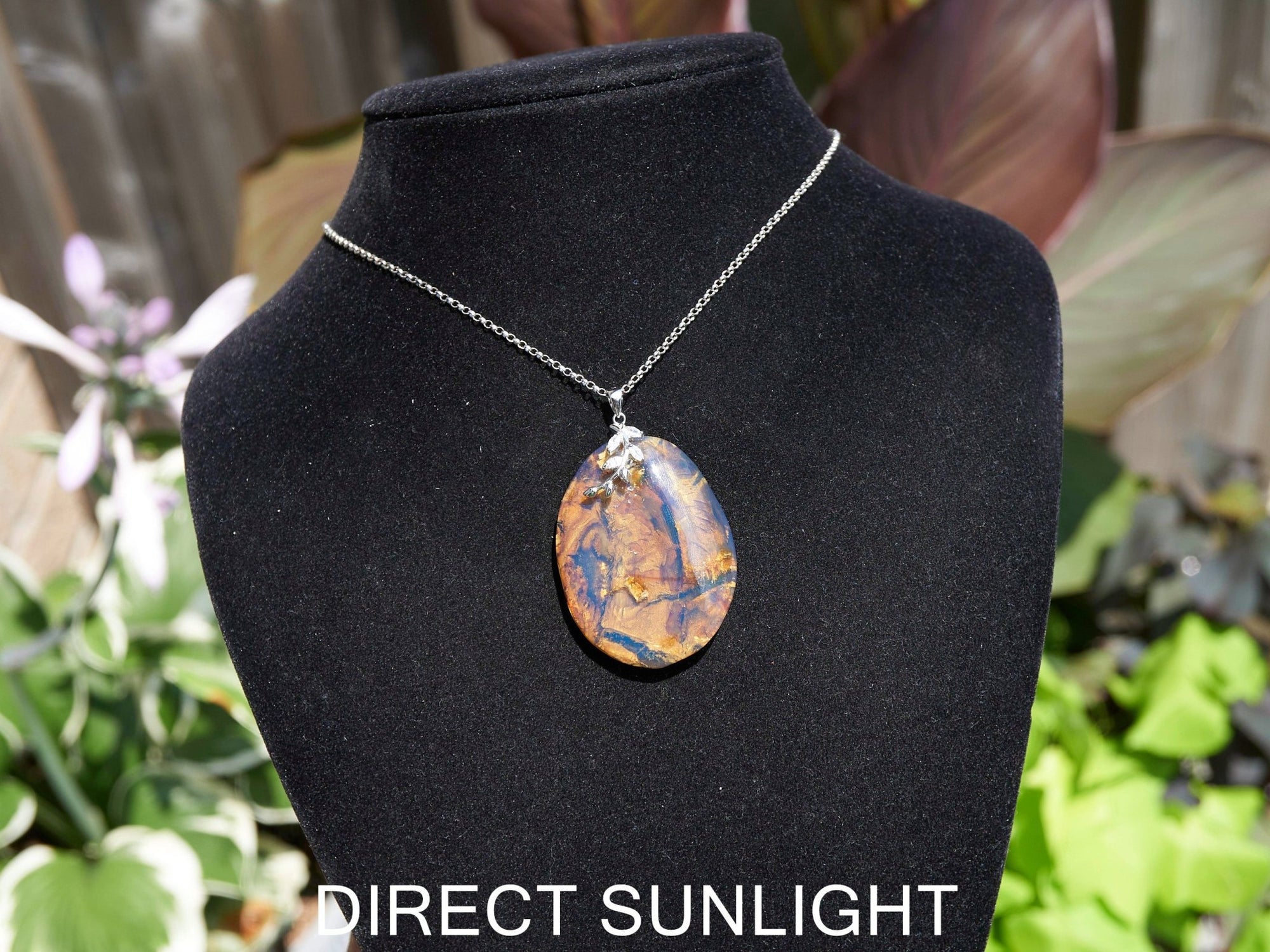 Genuine Dominican Blue Amber Jewelry with Bail in 925 Sterling Silver - Larimar Creations