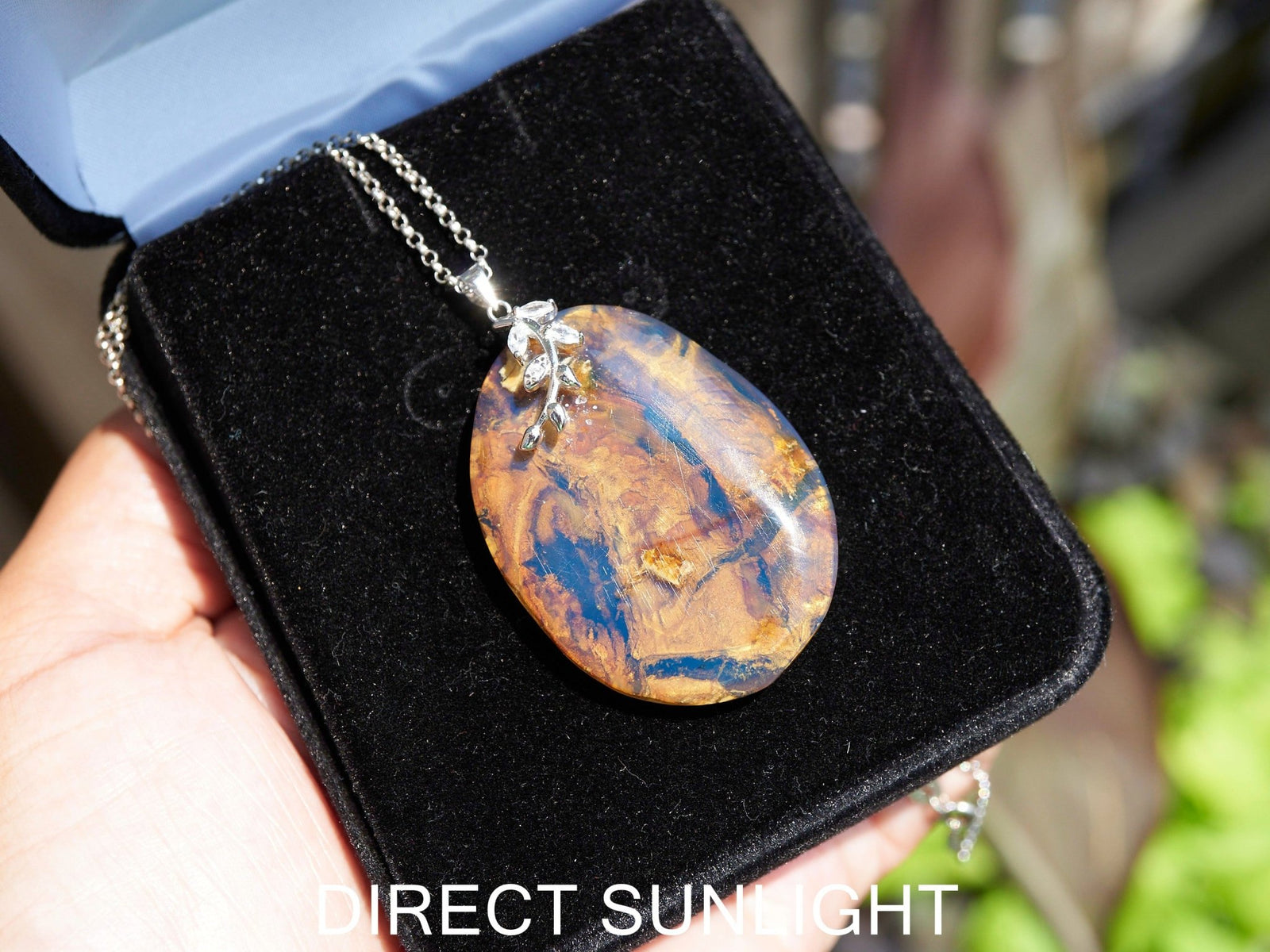 Genuine Dominican Blue Amber Jewelry with Bail in 925 Sterling Silver - Larimar Creations