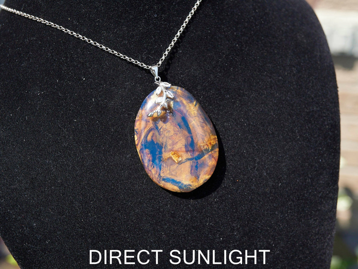 Genuine Dominican Blue Amber Jewelry with Bail in 925 Sterling Silver - Larimar Creations