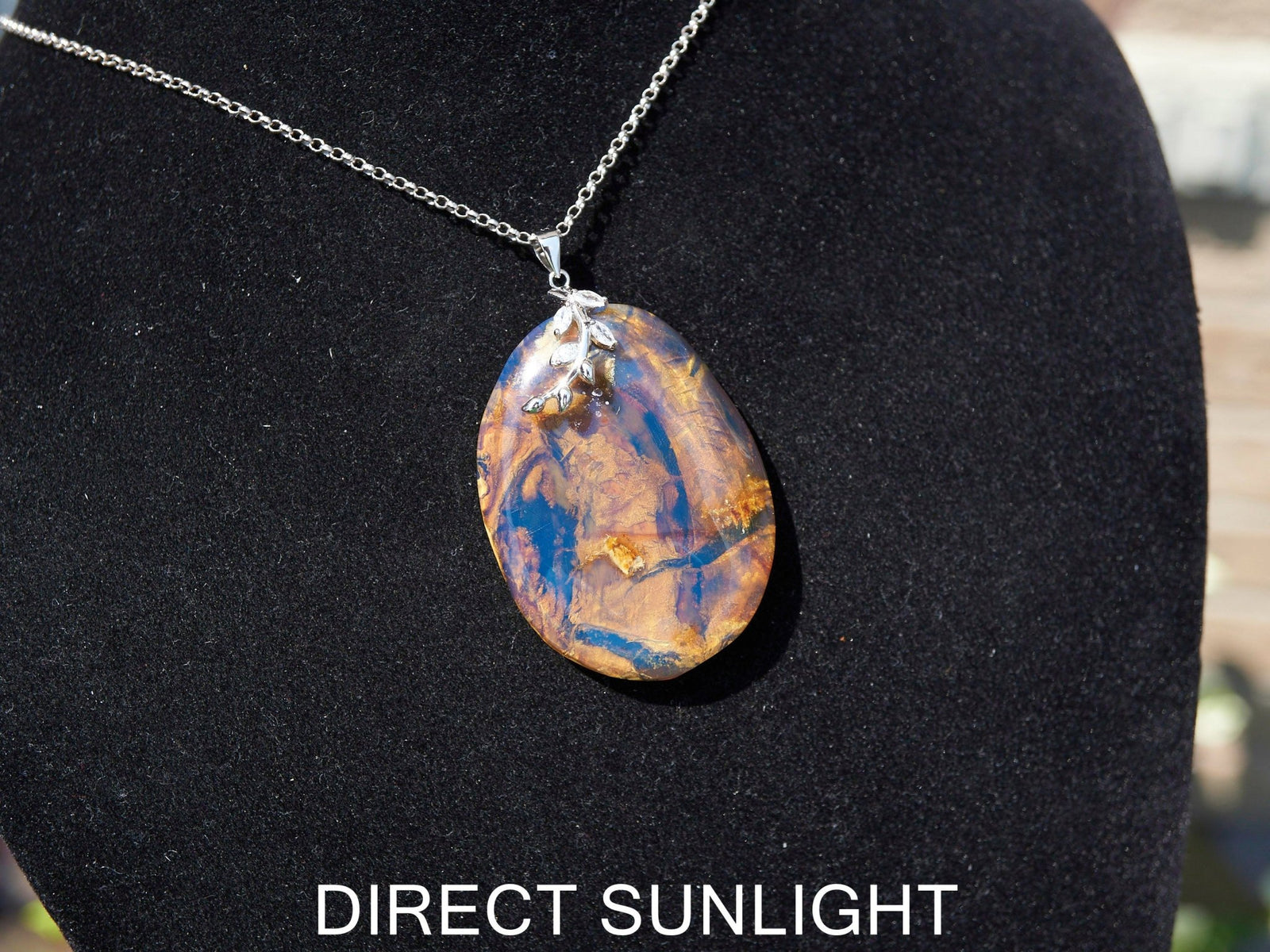 Genuine Dominican Blue Amber Jewelry with Bail in 925 Sterling Silver - Larimar Creations