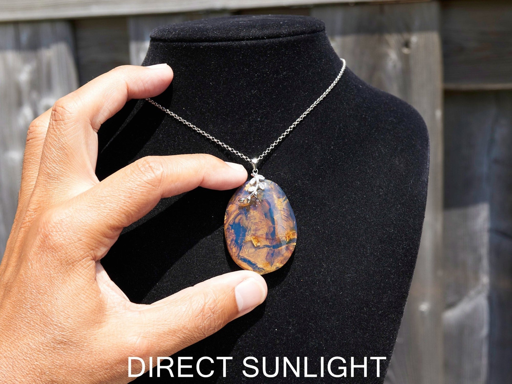 Genuine Dominican Blue Amber Jewelry with Bail in 925 Sterling Silver - Larimar Creations