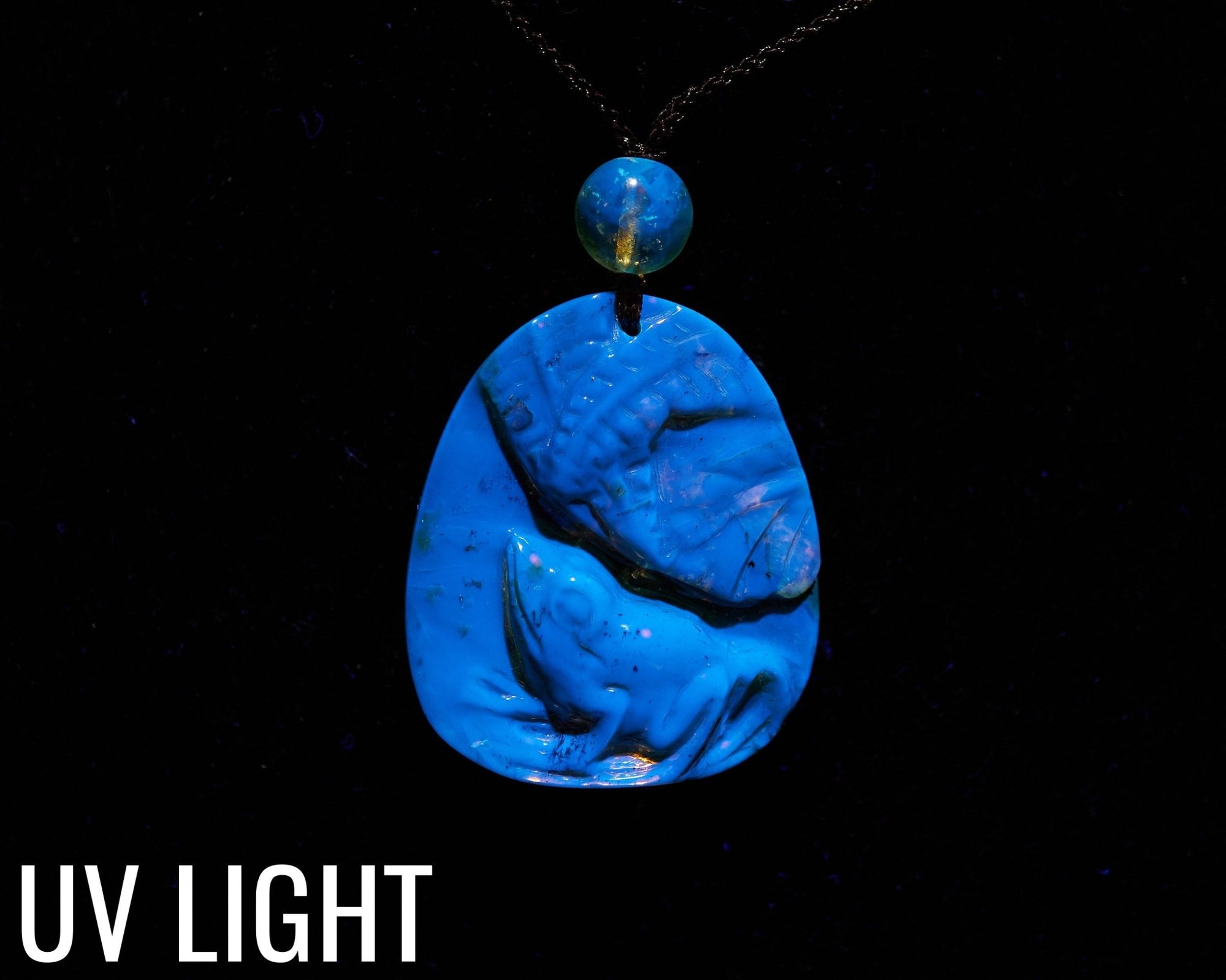 Hand - Carved Dominican Blue Amber Frog Pendant | Adjustable Necklace - Larimar Creations