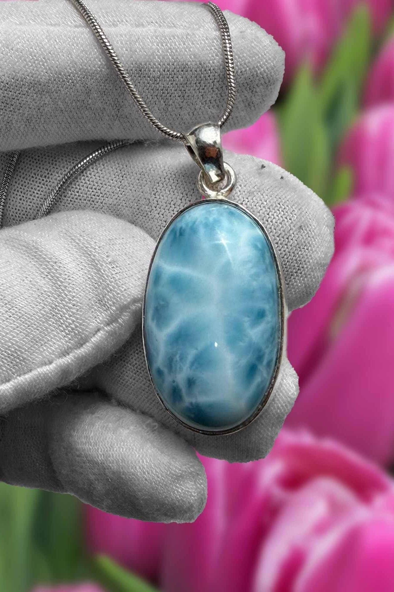 Handmade Larimar Pendant | 925 S Silver - Larimar Creations