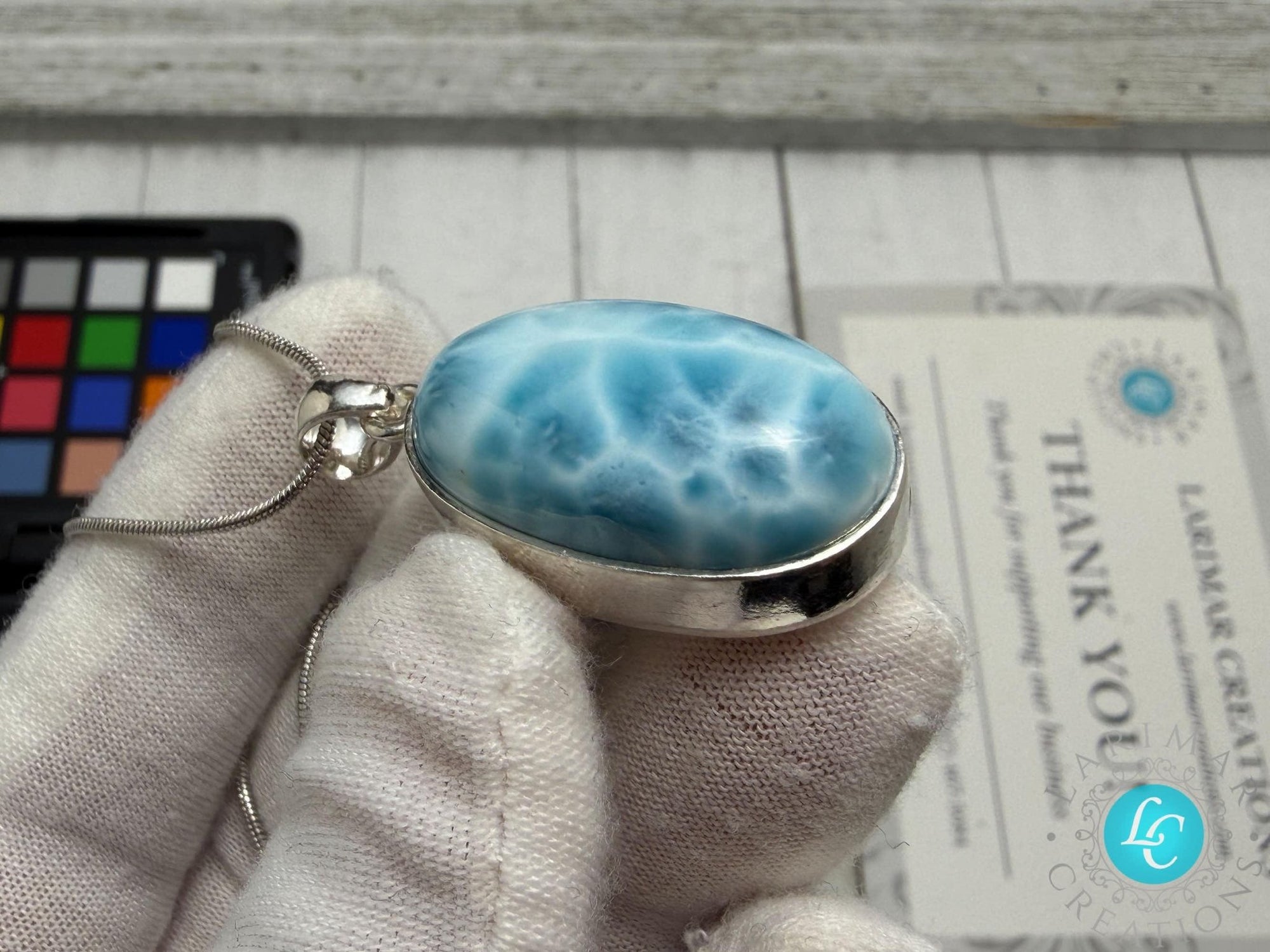 Handmade Larimar Pendant | 925 S Silver - Larimar Creations