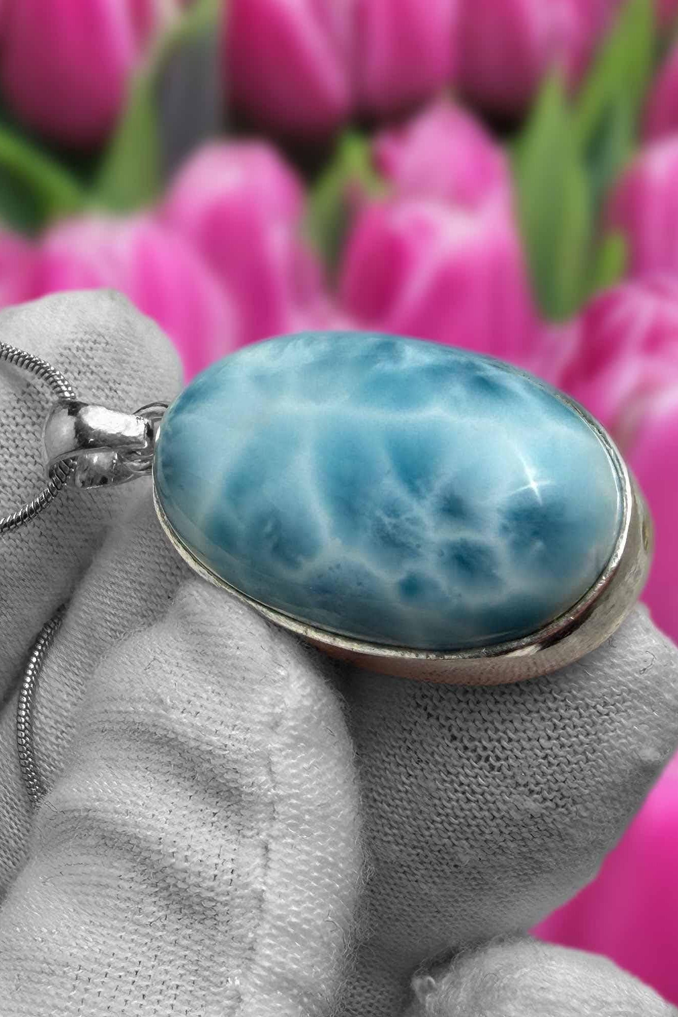 Handmade Larimar Pendant | 925 S Silver - Larimar Creations