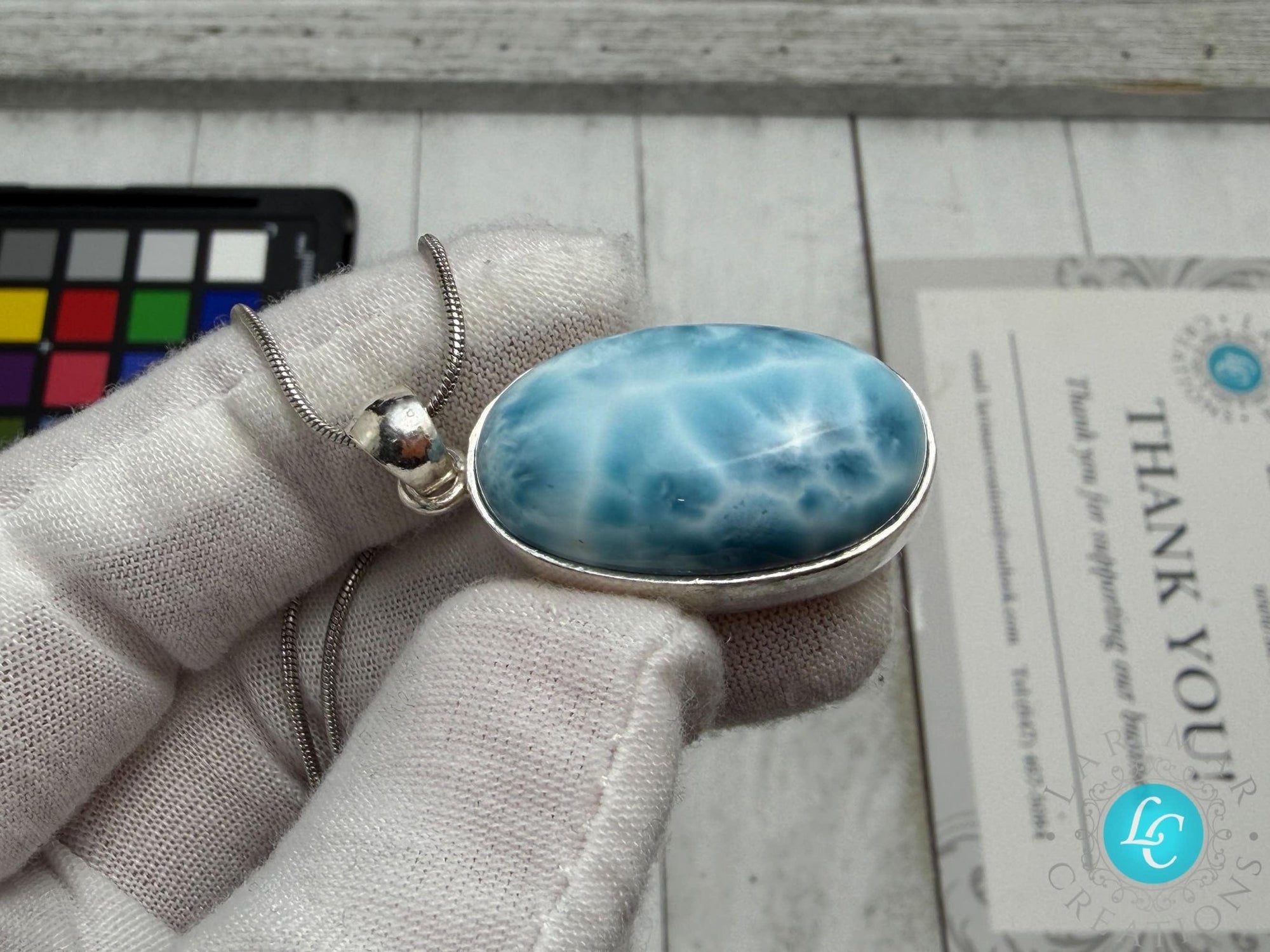 Handmade Larimar Pendant | 925 S Silver - Larimar Creations