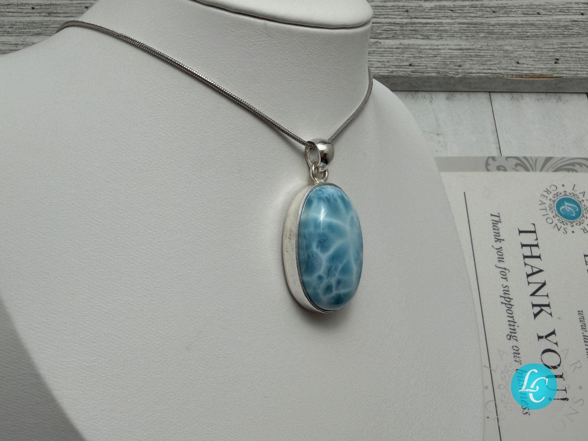 Handmade Larimar Pendant | 925 S Silver - Larimar Creations