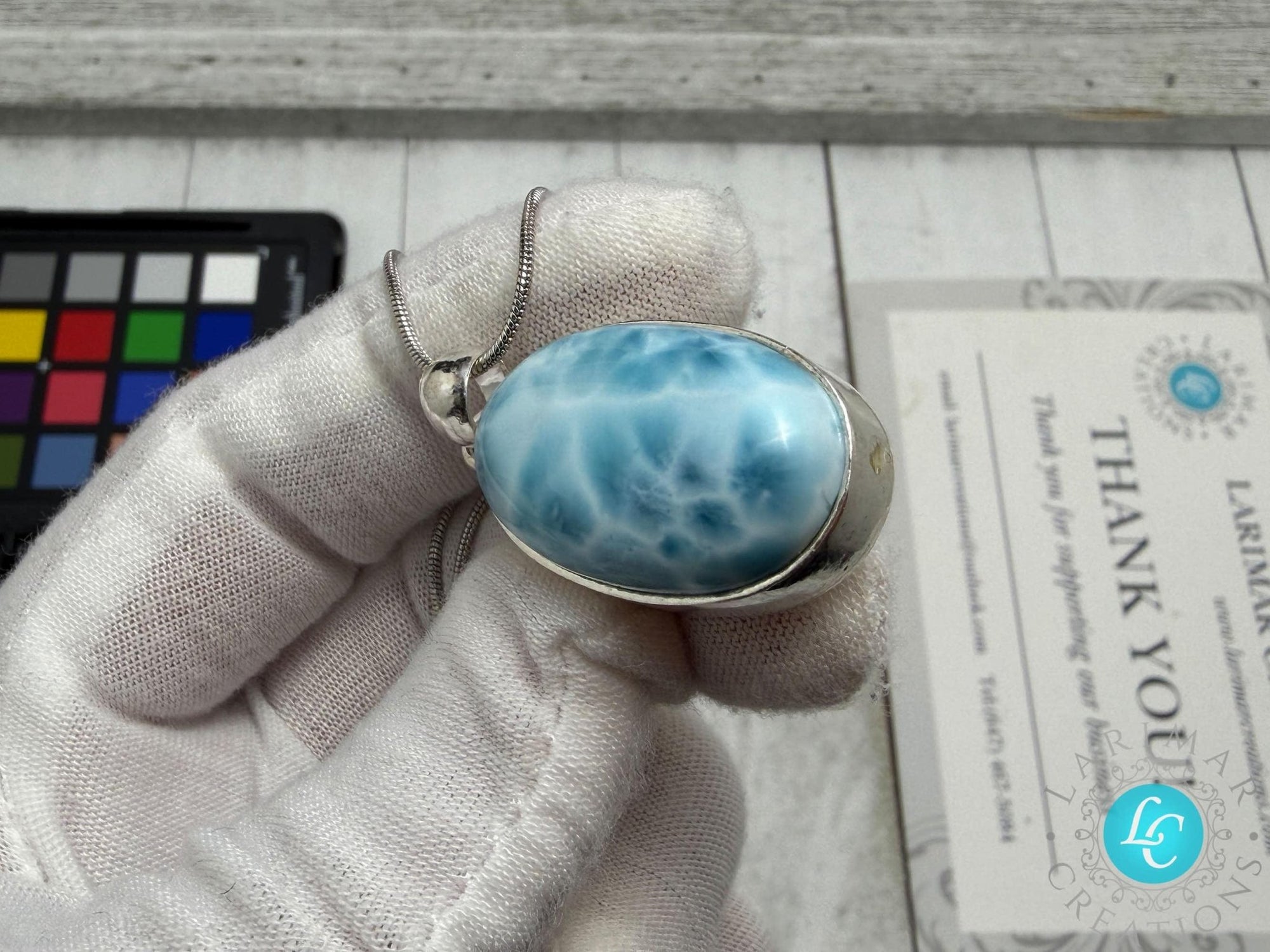 Handmade Larimar Pendant | 925 S Silver - Larimar Creations