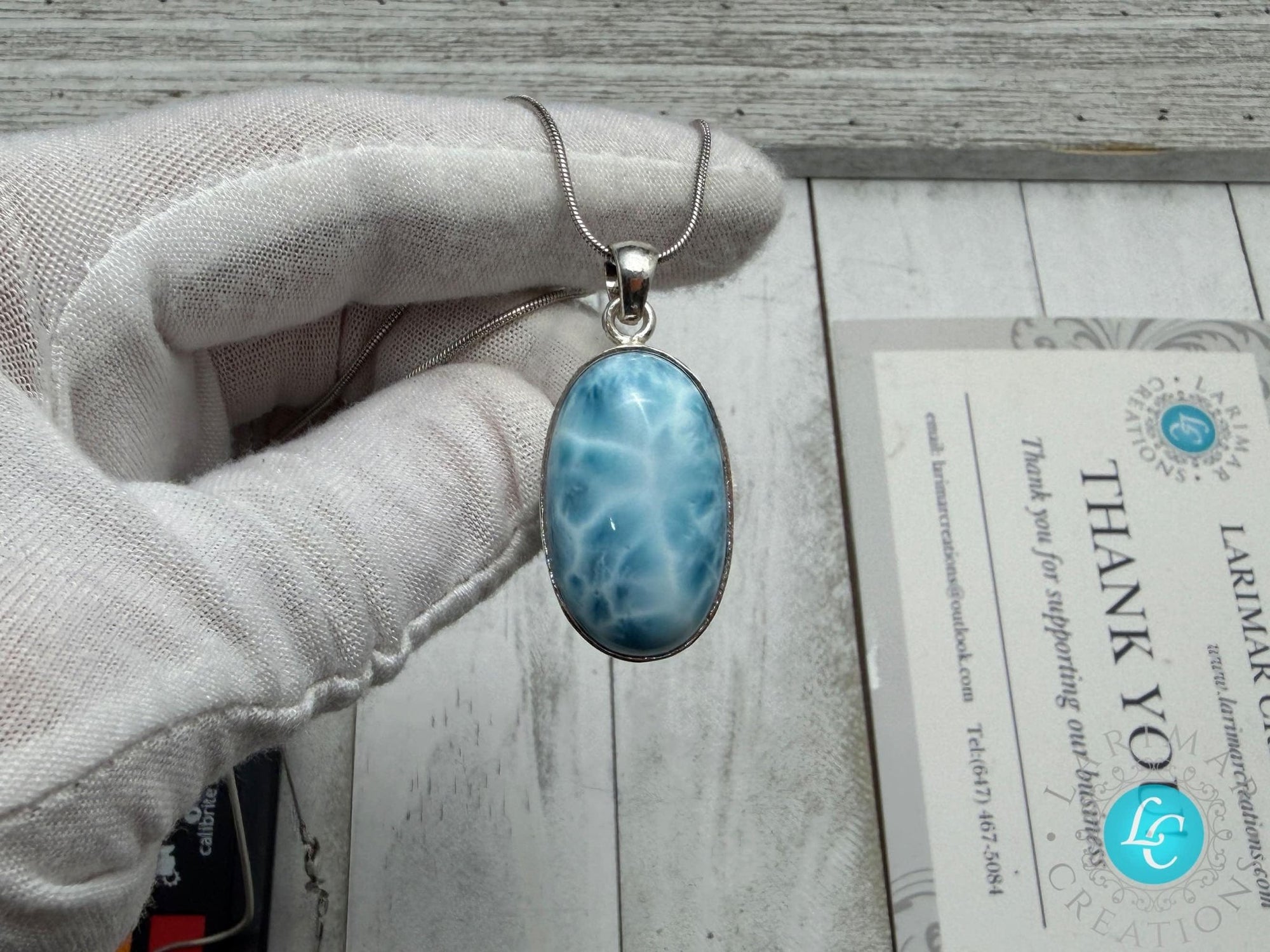 Handmade Larimar Pendant | 925 S Silver - Larimar Creations