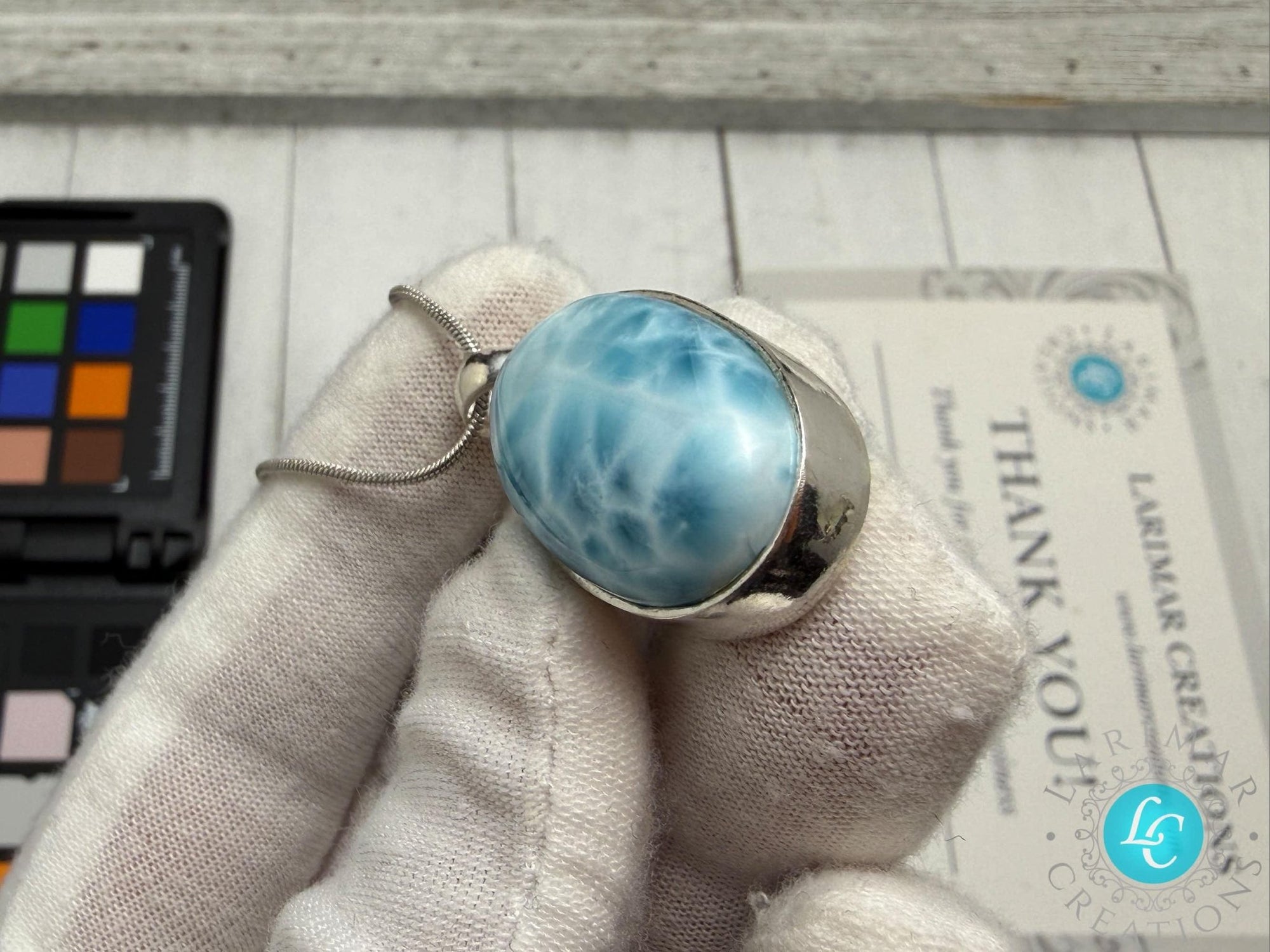 Handmade Larimar Pendant | 925 S Silver - Larimar Creations