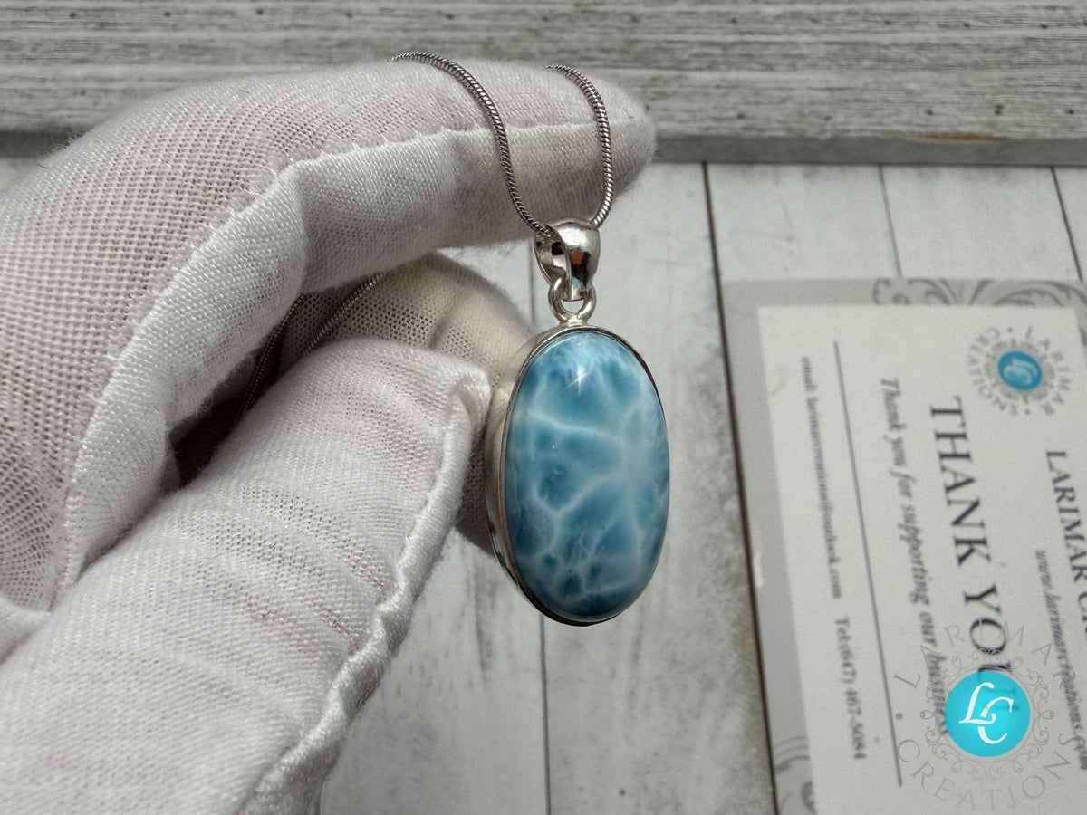 Handmade Larimar Pendant | 925 S Silver - Larimar Creations