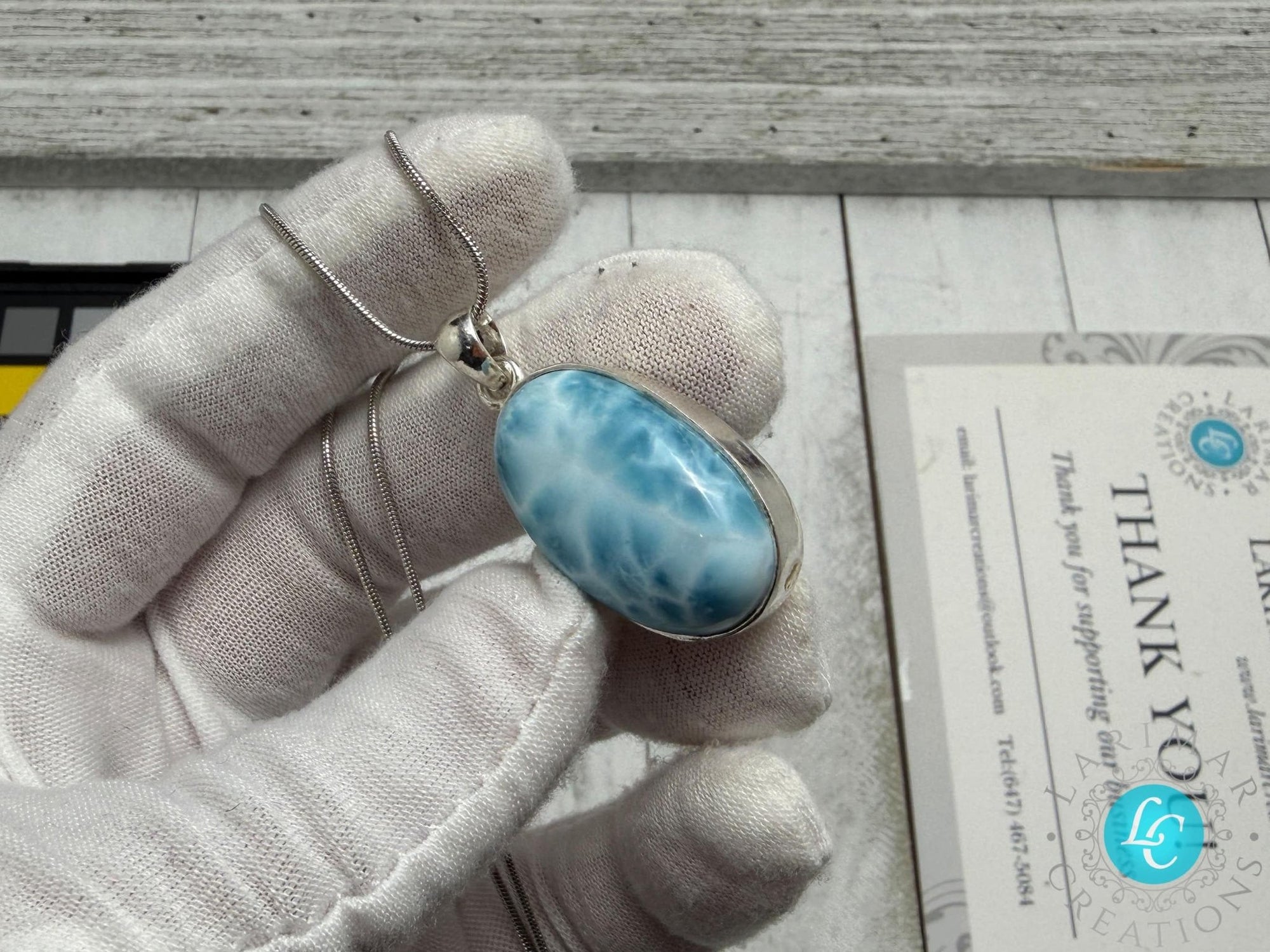 Handmade Larimar Pendant | 925 S Silver - Larimar Creations