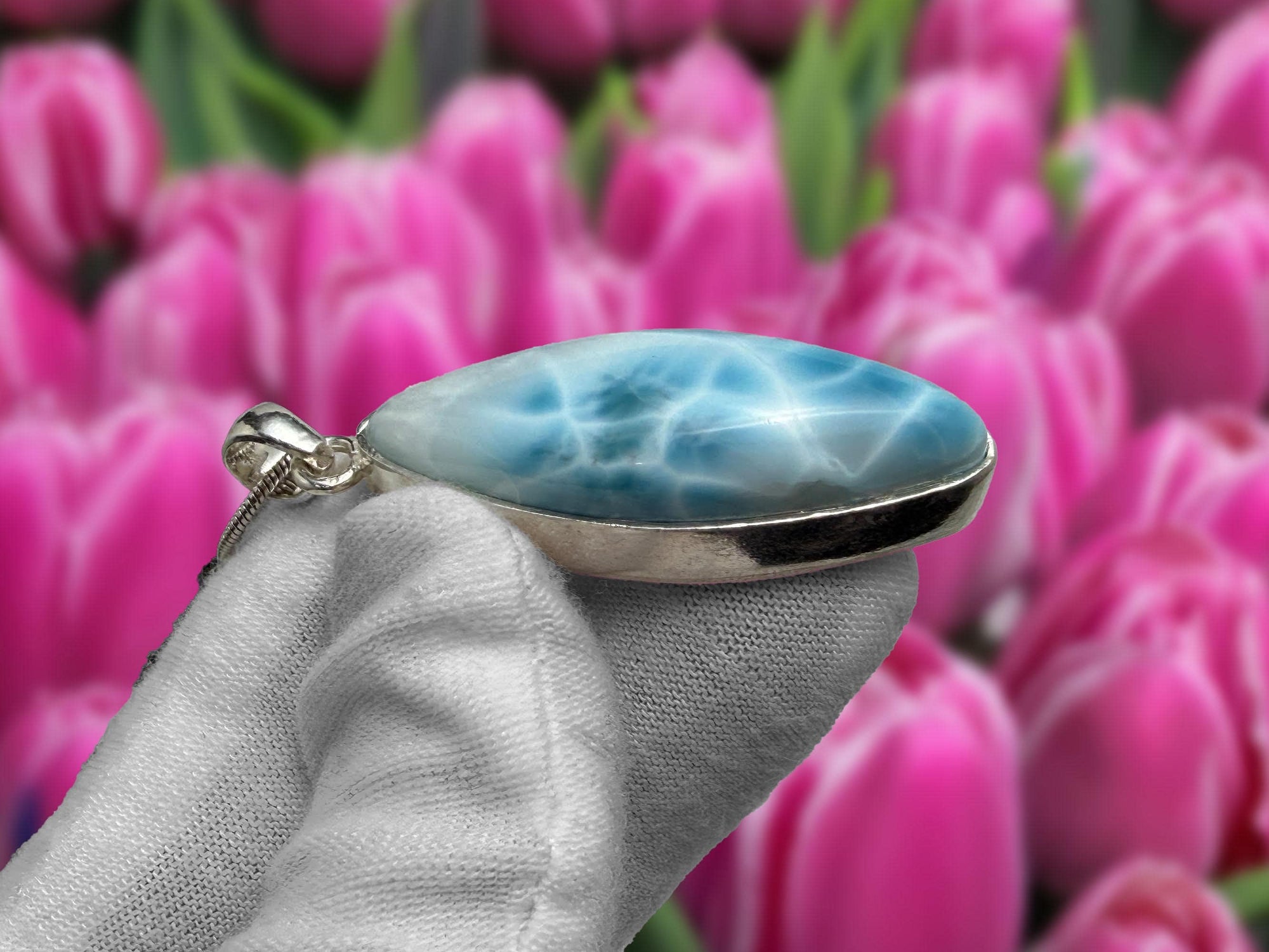 AAA Larimar Pendant big teardrop Larimar Necklace , Larimar blue polished teardrop larimar Pendant , blue larimar pendant
