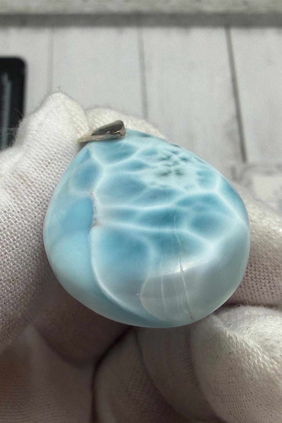 AAA Larimar Turtleback Pendant Sterling Silver Healing Gemstone Jewelry Dominican Stone Necklace