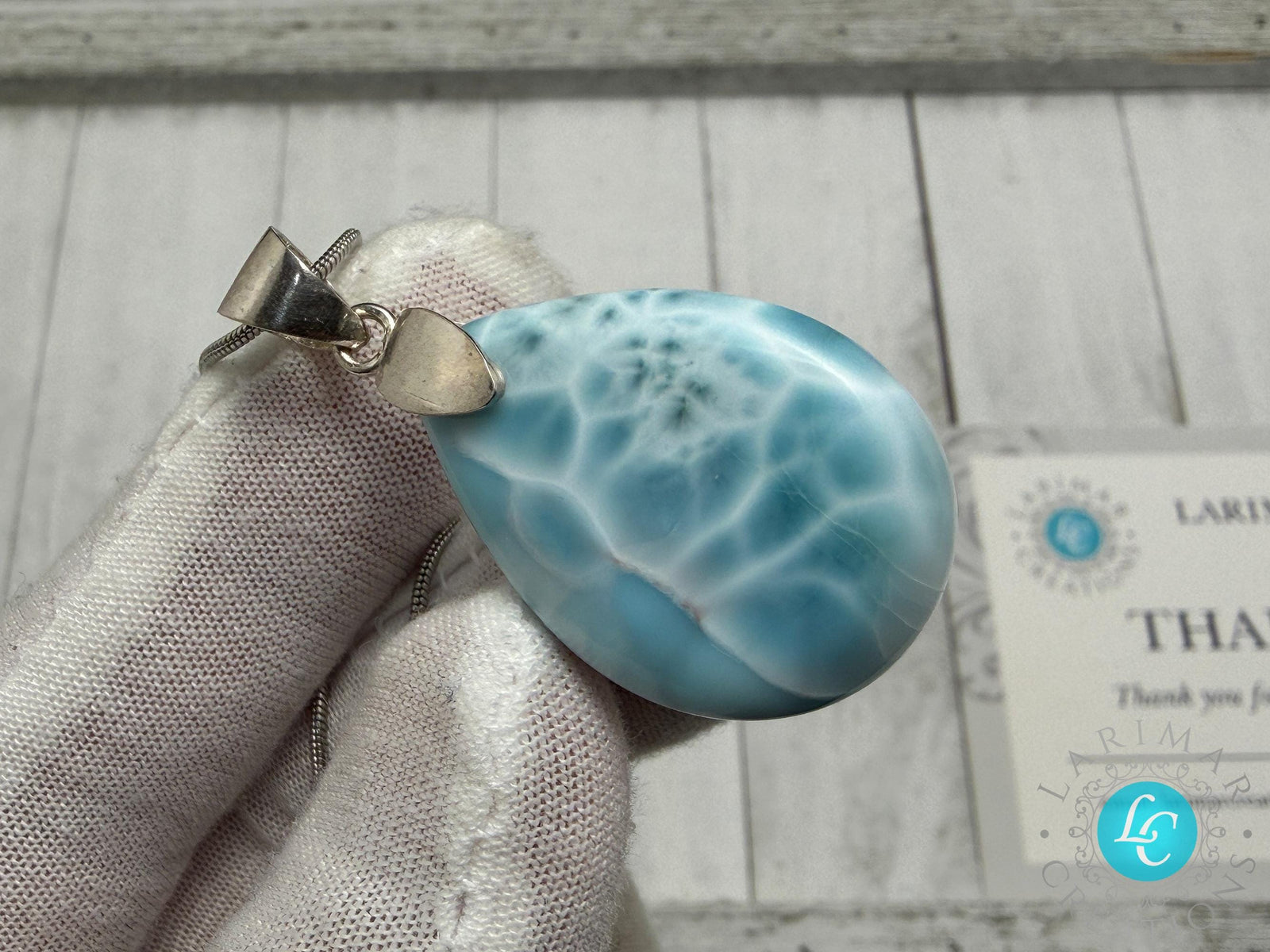 AAA Larimar Turtleback Pendant Sterling Silver Healing Gemstone Jewelry Dominican Stone Necklace