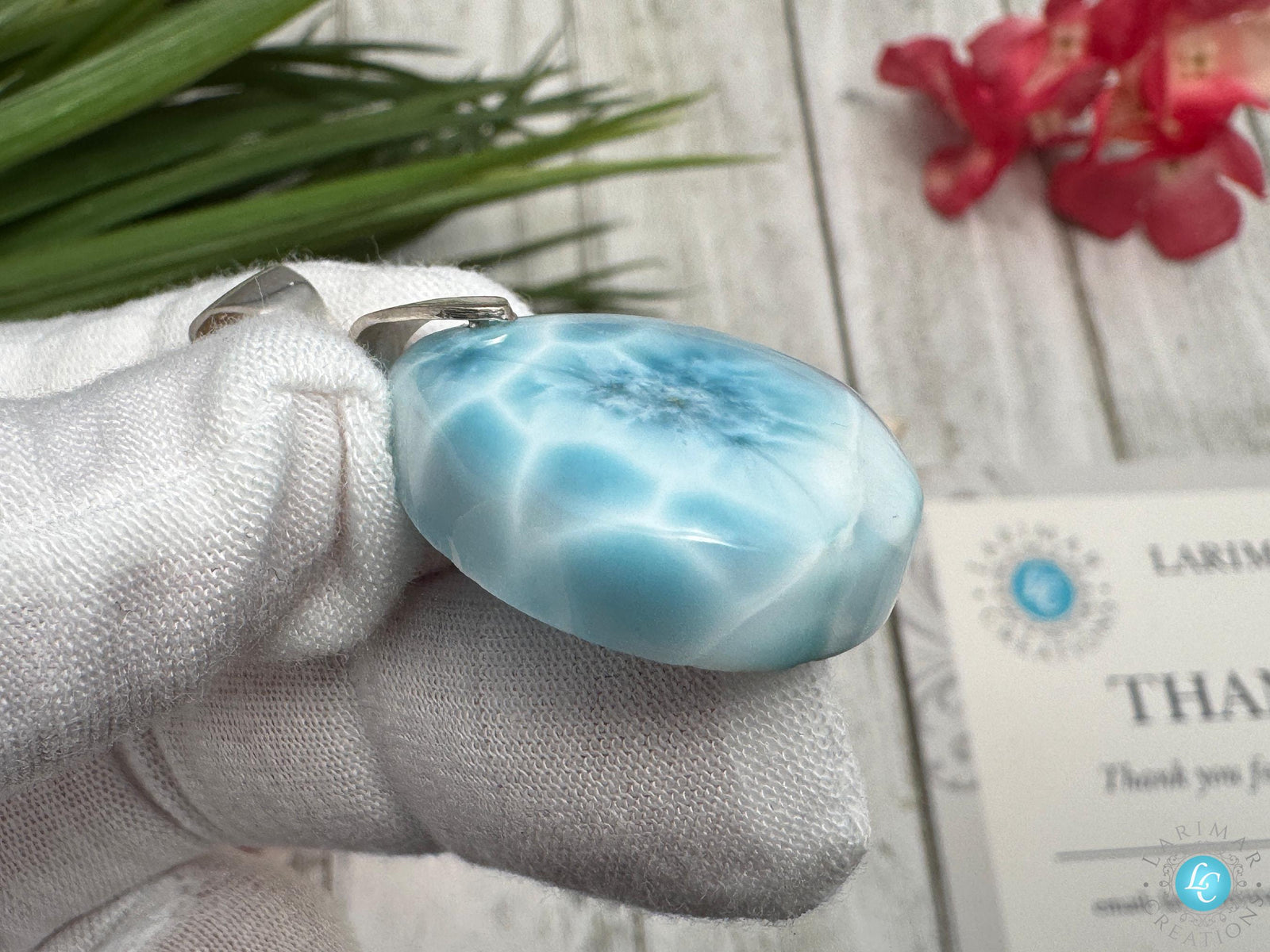 AAAA Super Blue Larimar Cabochon Dominican Teardrop Stone for Jewelry Making