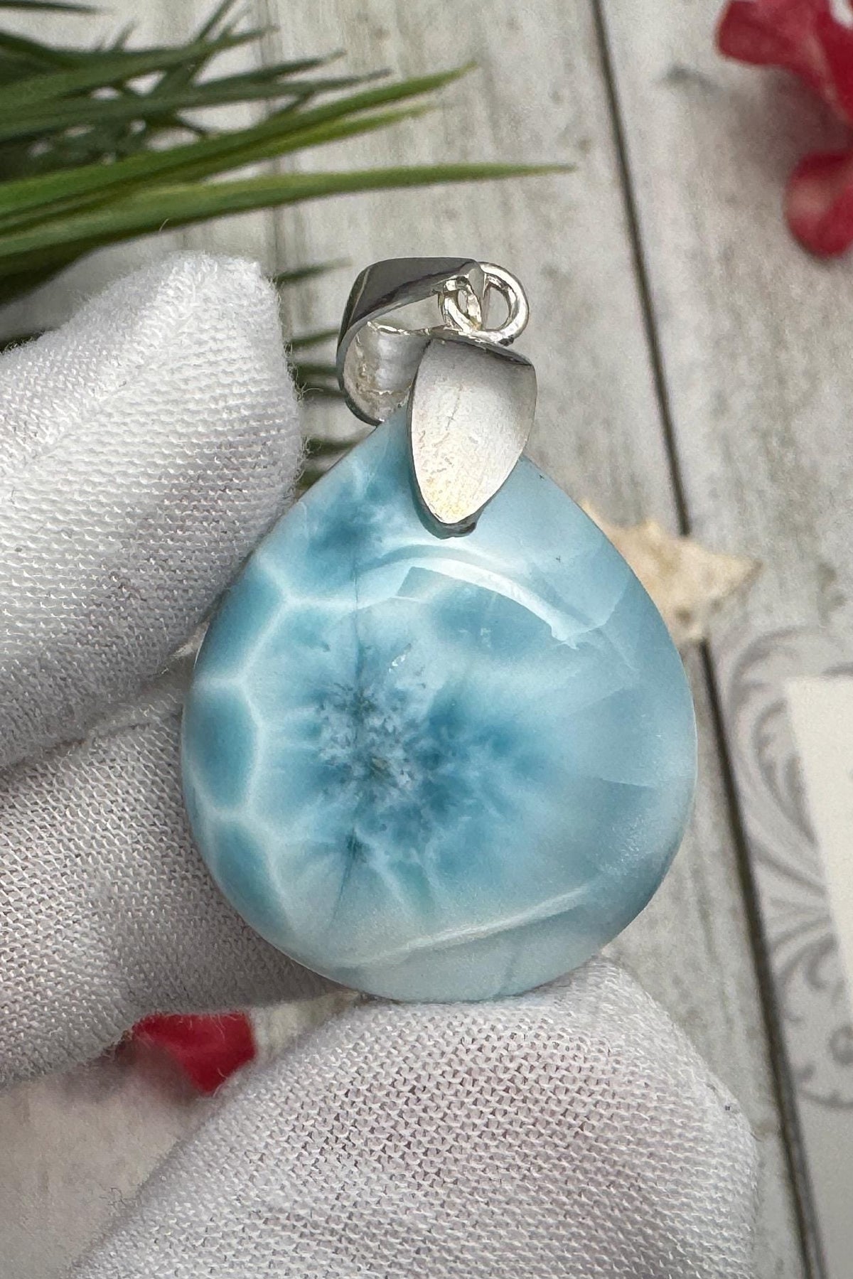 AAAA Super Blue Larimar Cabochon Dominican Teardrop Stone for Jewelry Making