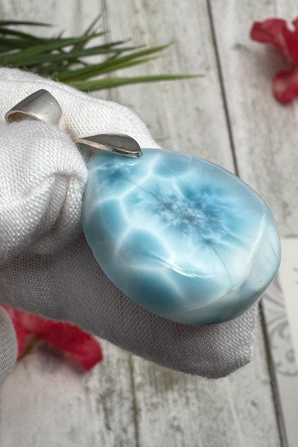 AAAA Super Blue Larimar Cabochon Dominican Teardrop Stone for Jewelry Making