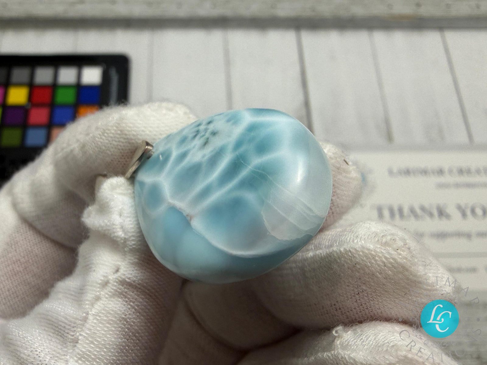AAA Larimar Turtleback Pendant Sterling Silver Healing Gemstone Jewelry Dominican Stone Necklace