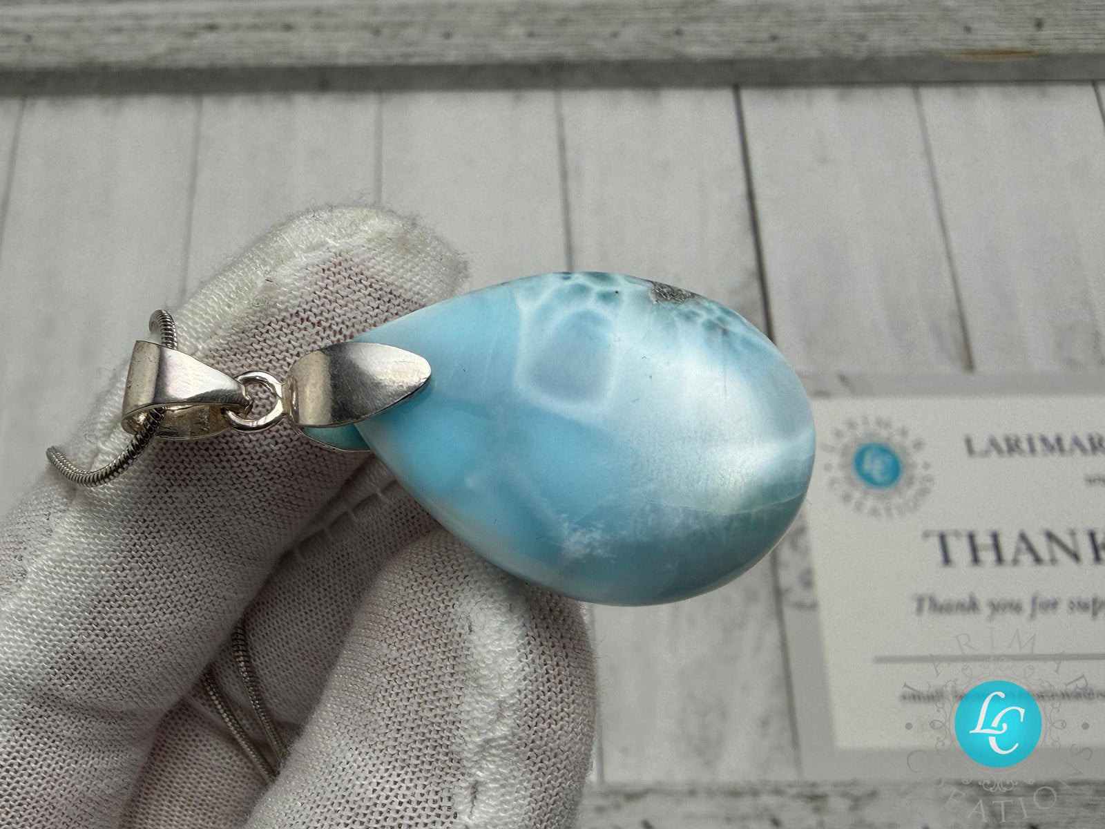 AAA Larimar Turtleback Pendant Sterling Silver Healing Gemstone Jewelry Dominican Stone Necklace