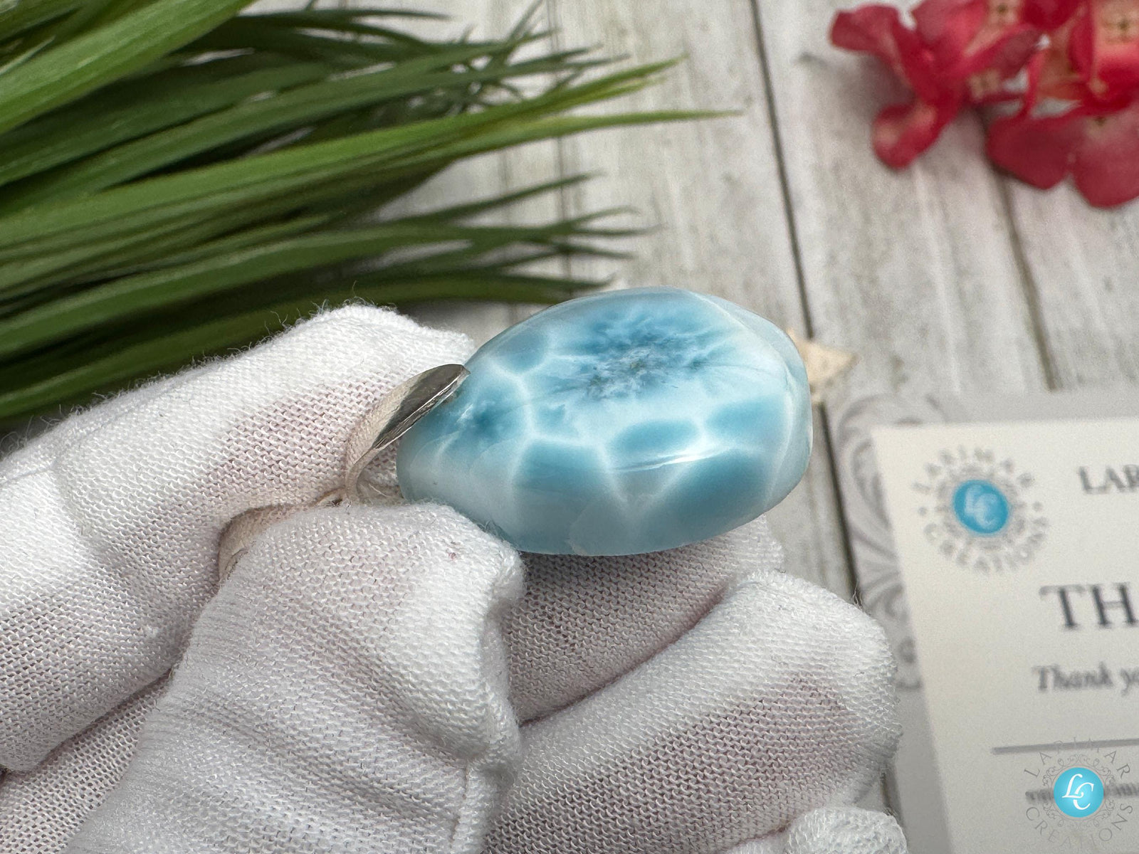 AAAA Super Blue Larimar Cabochon Dominican Teardrop Stone for Jewelry Making