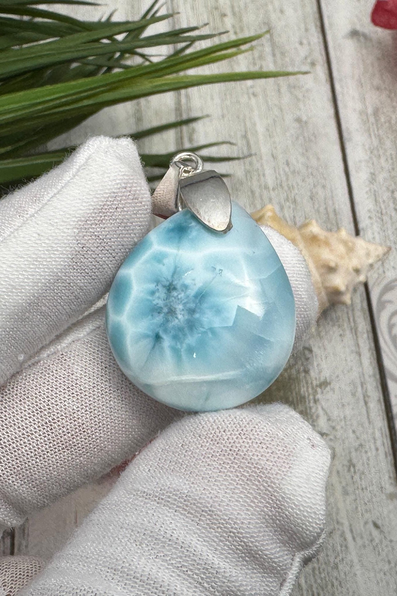 AAAA Super Blue Larimar Cabochon Dominican Teardrop Stone for Jewelry Making